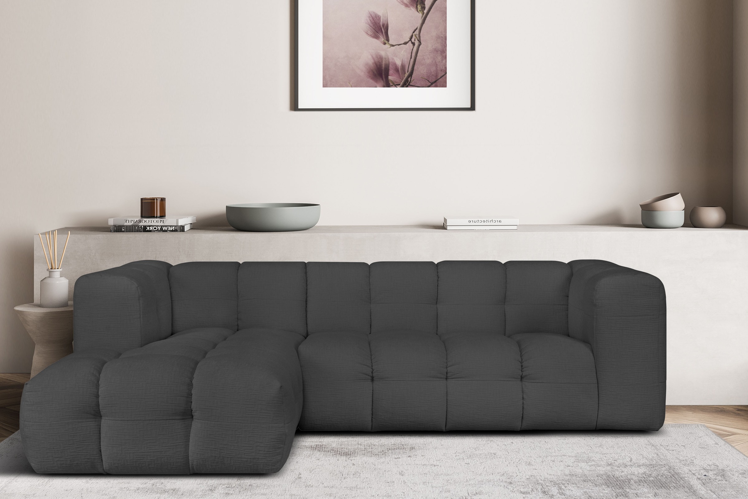 LeGer Home by Lena Gercke Ecksofa »TALISHA L-Form Designersofa, moderne Steppung, B/T/H: 276/178/75 cm«, aufwendig gepolstert, hoher Sitzkomfort