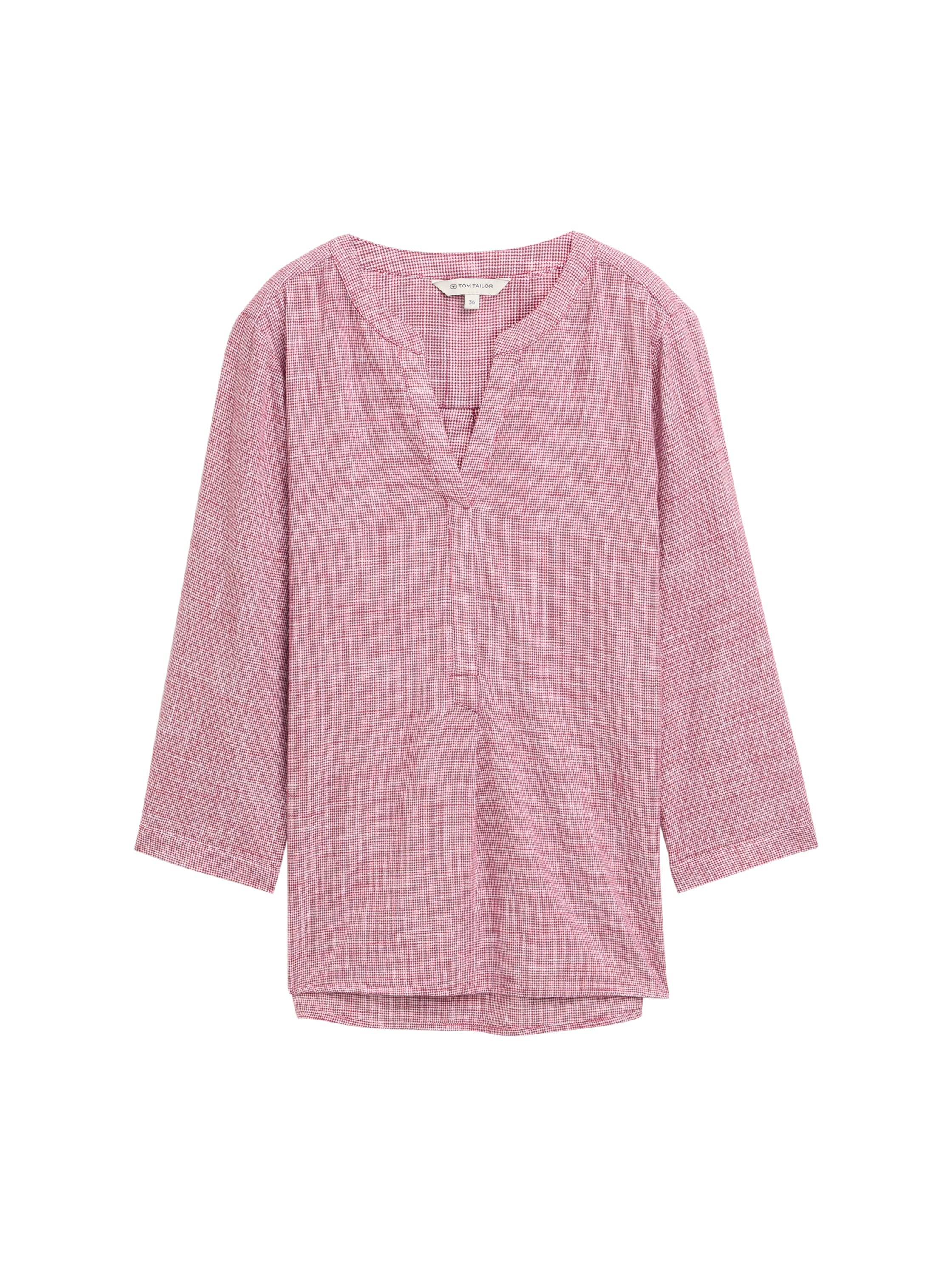 TOM TAILOR Klassische Bluse, mit geschlitztem Rundhalsausschnitt