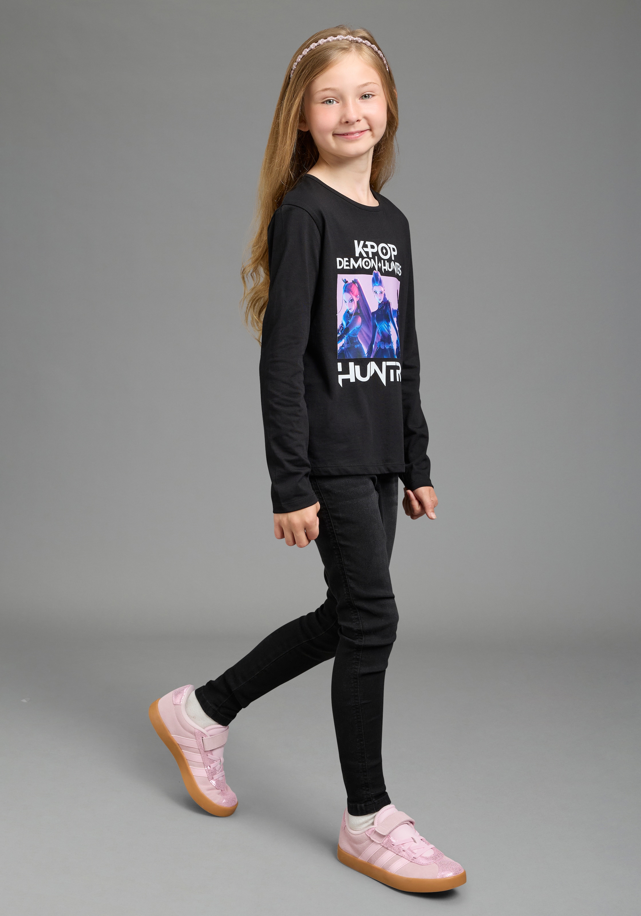 KIDSWORLD Langarmshirt »K-POP DEMON HUNTERS Shirt« K-Pop Shirt, hüftlang, mit Rundhalsausschnitt, Basic Passform