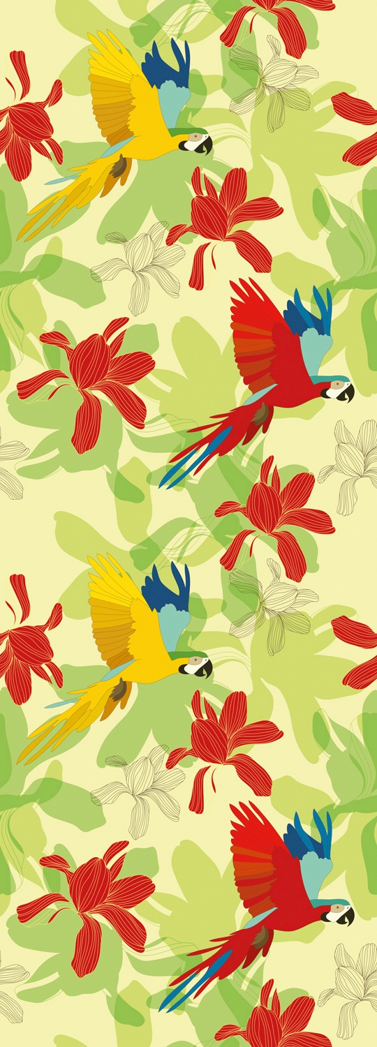 Image of queence Vinyltapete "Harvey" Motiv bedruckt botanisch floral gemustert natürlich glatt 90x250cm, selbstklebend, kinderleichte Anbringung, Sticker
