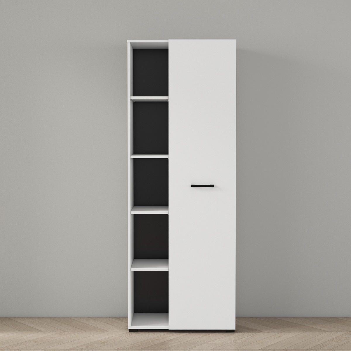 GOODproduct Armoire de classement »Moid, moderner Mehrzweckschrank,« Masse: 64,5x41,5x175 cm, 5 Fächer mit viel Stauraum