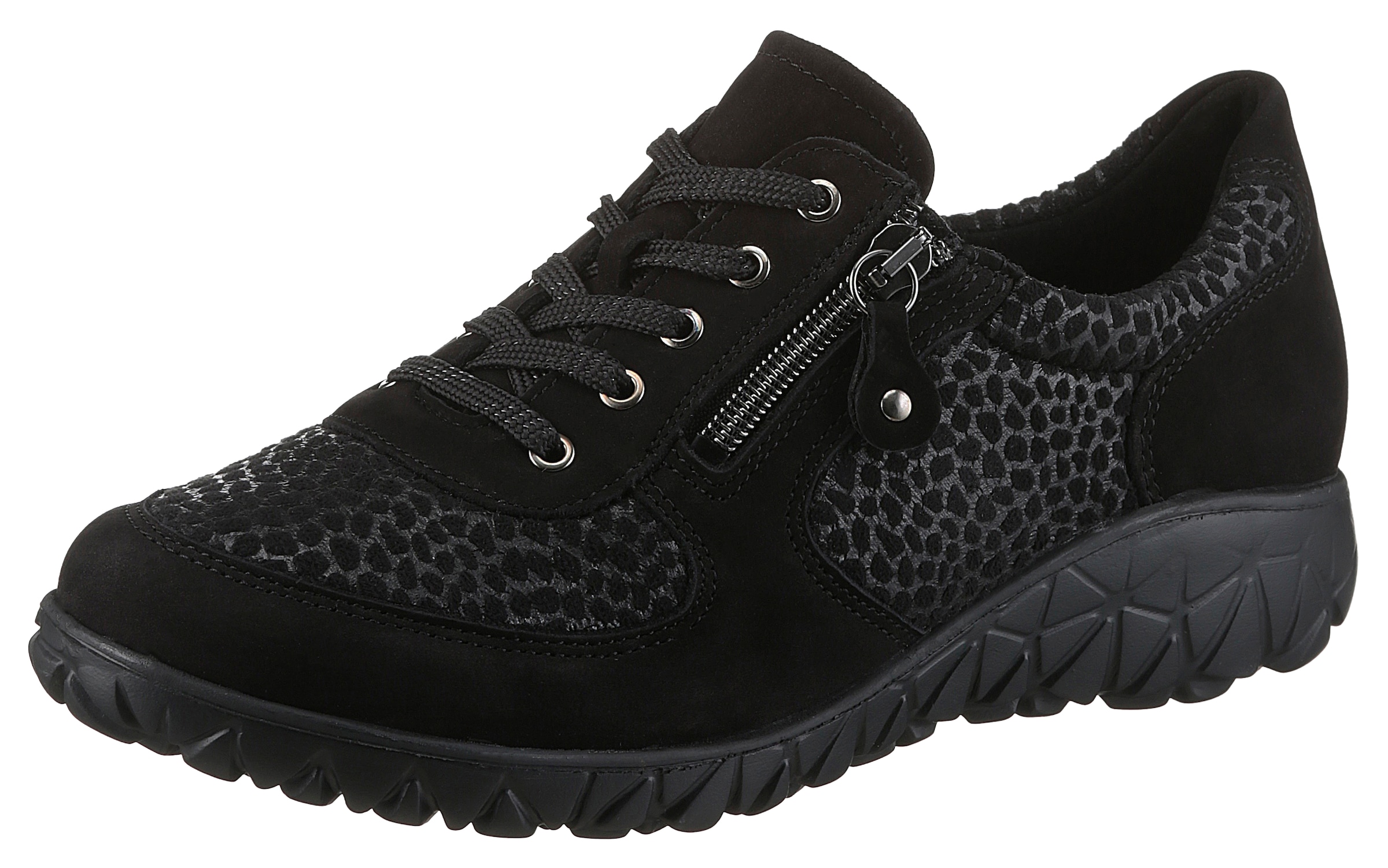 Image of Waldläufer Schnürschuh "HAVY-Soft" Freizeitschuh, Halbschuh, Komfortschuh mit Reissverschluss, H-Weite