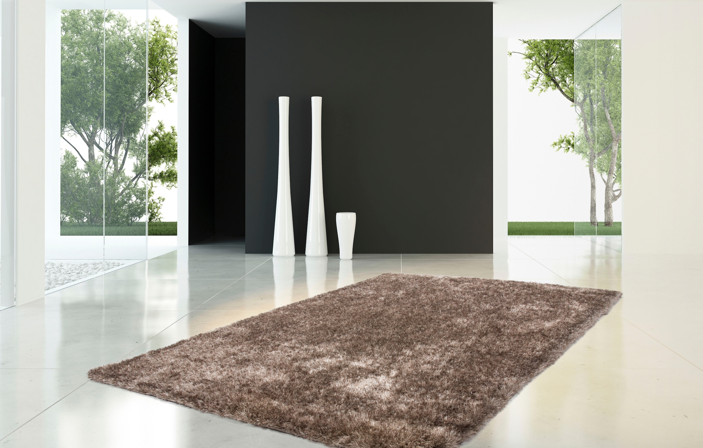 Kayoom Hochflor-Teppich »Diamond 700«, rechteckig, 45 mm Höhe, weiche Microfaser, Langflor, Shaggy, Melange, Wohnzimmer