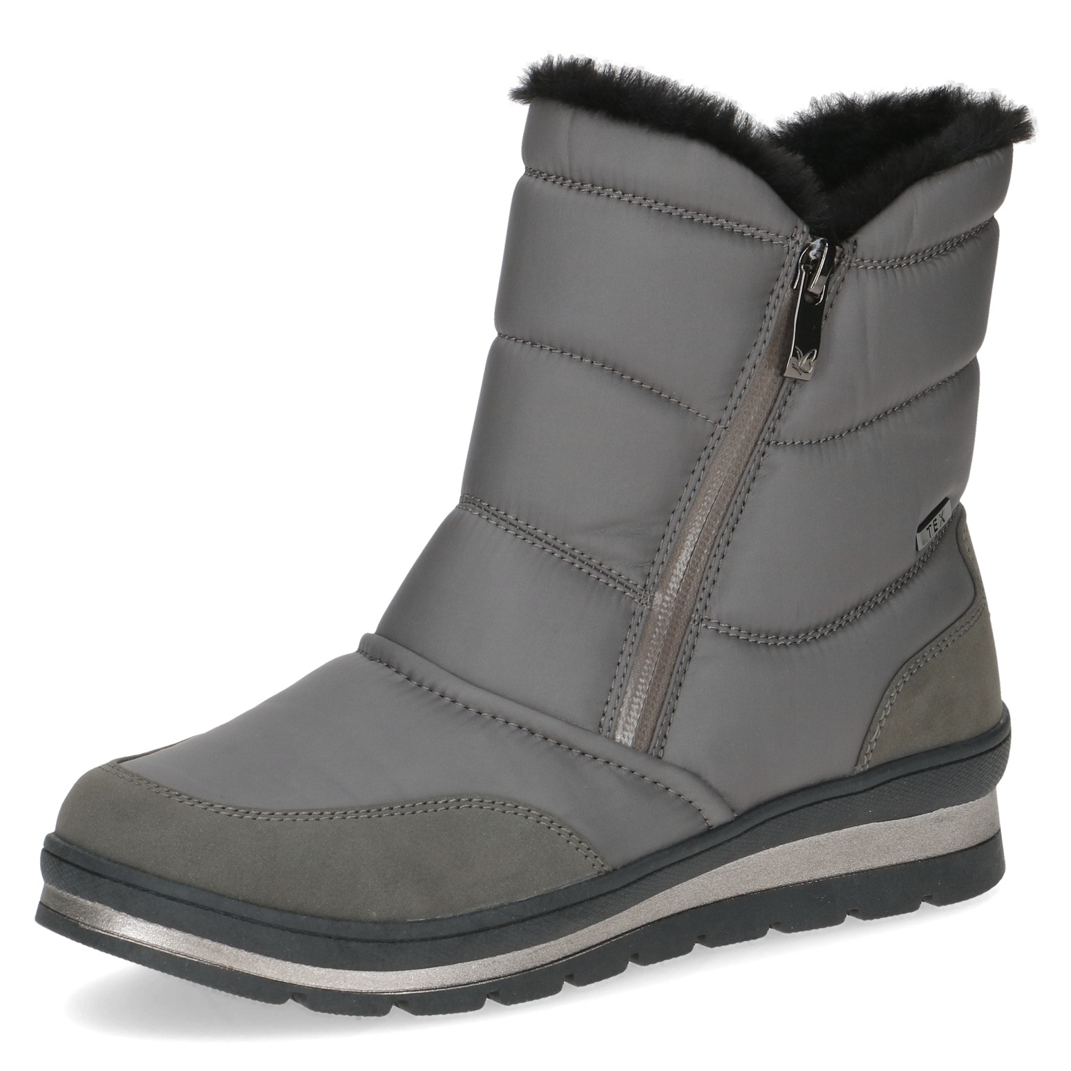 Image of Caprice Snowboots, Keilabsatz, Outdoorboots, Kurzstiefel mit Fellimitat am Schaftrand