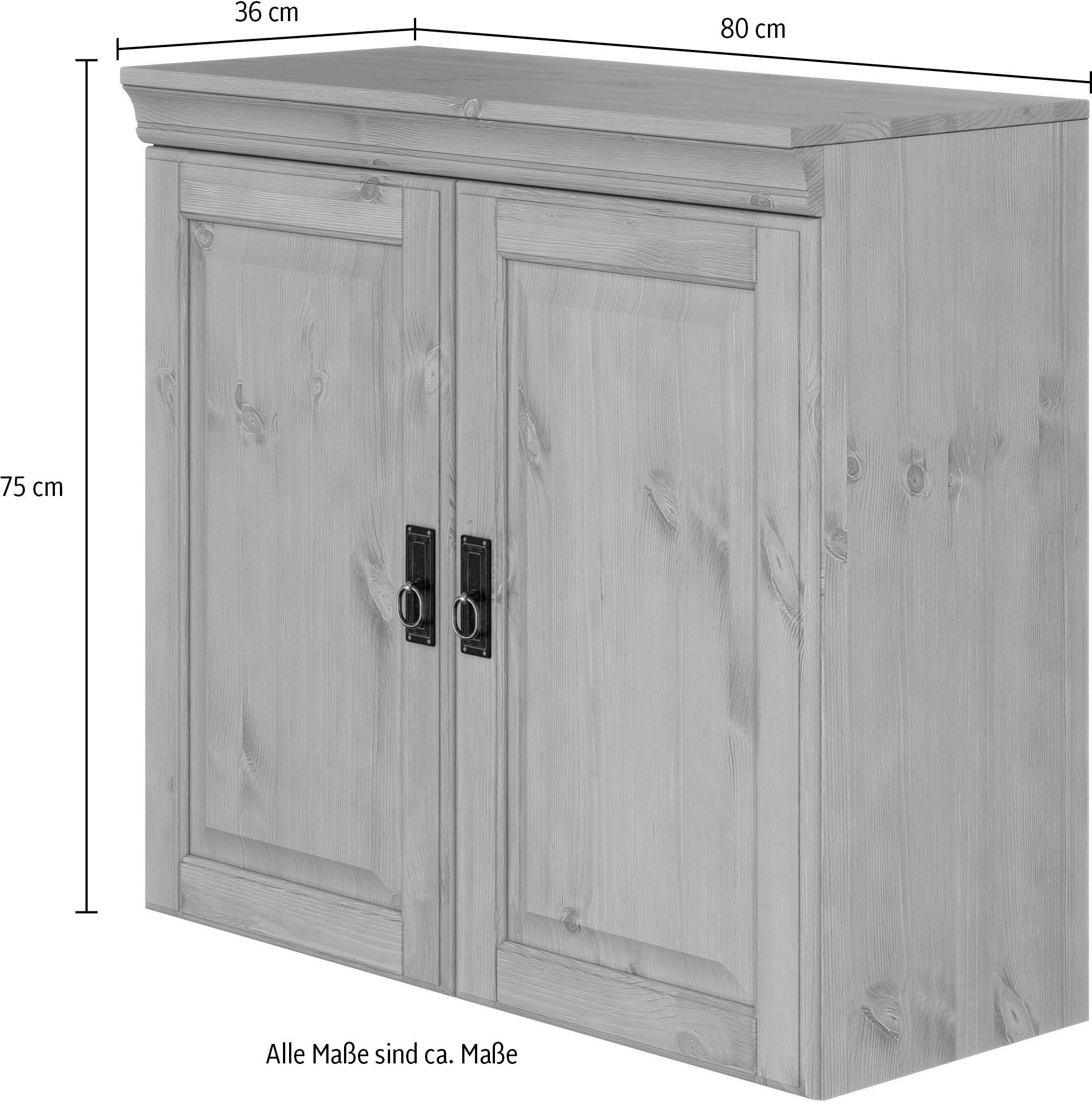 GOODproduct Armoire suspendue »Rügen« Breite 80 cm, Kiefer massiv, 2 Türen, 1 Einlegeboden