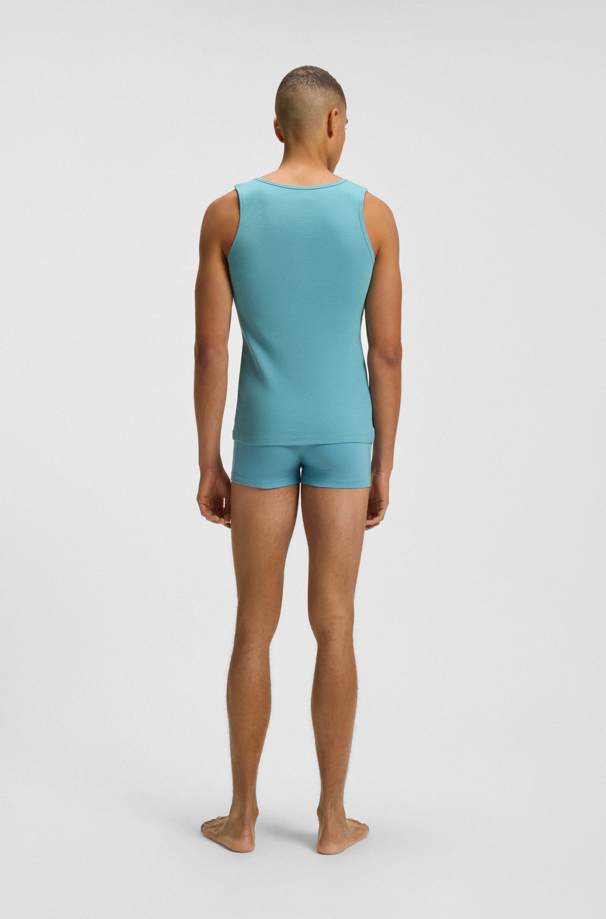 BOSS Tanktop »3P RibClassic BOSS ONE x David Beckham«, Ton in Ton Stickerei auf der Brust