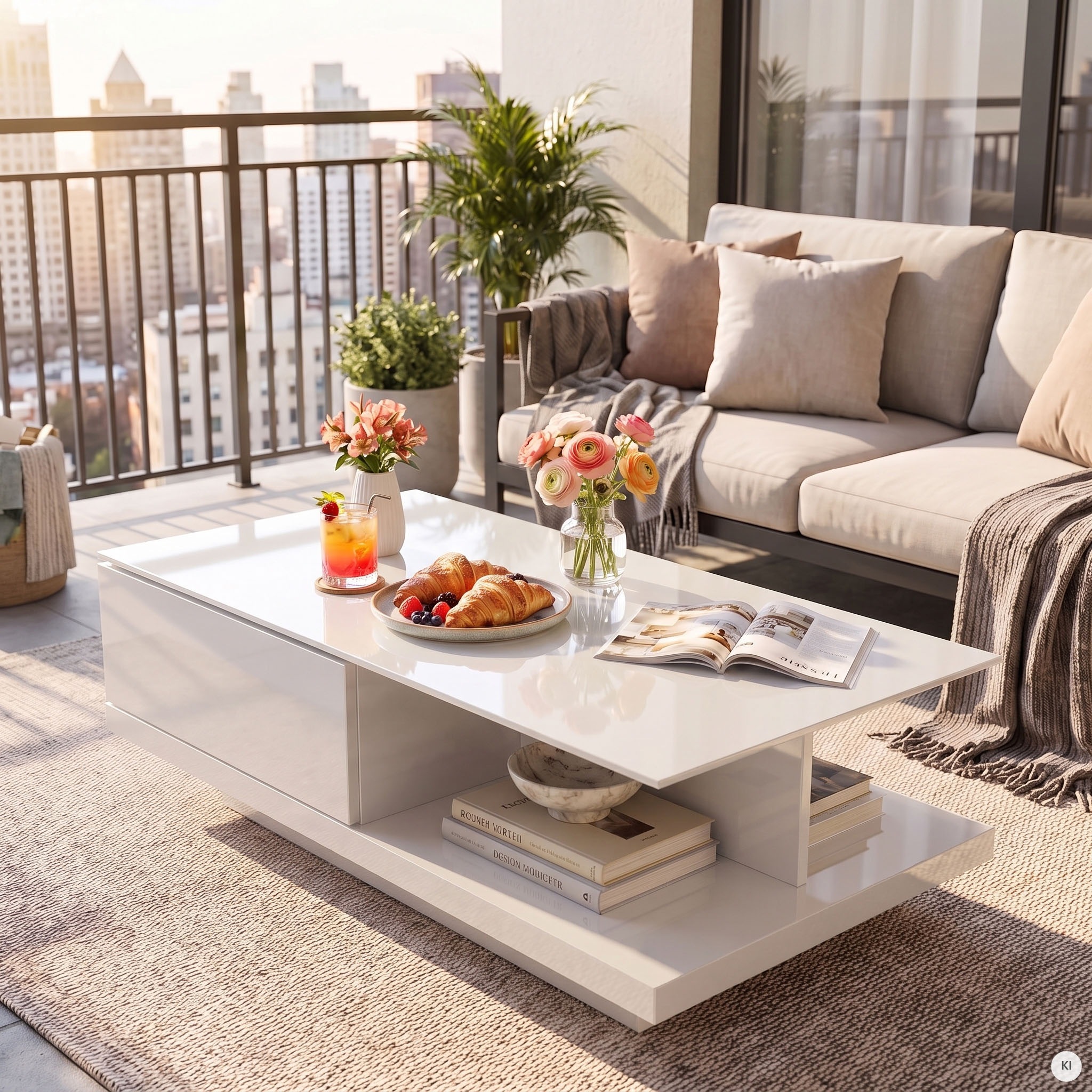 SalesFever Couchtisch »im minimalistischen Stil« Elegante Tischplatte aus robustem Kristallglas