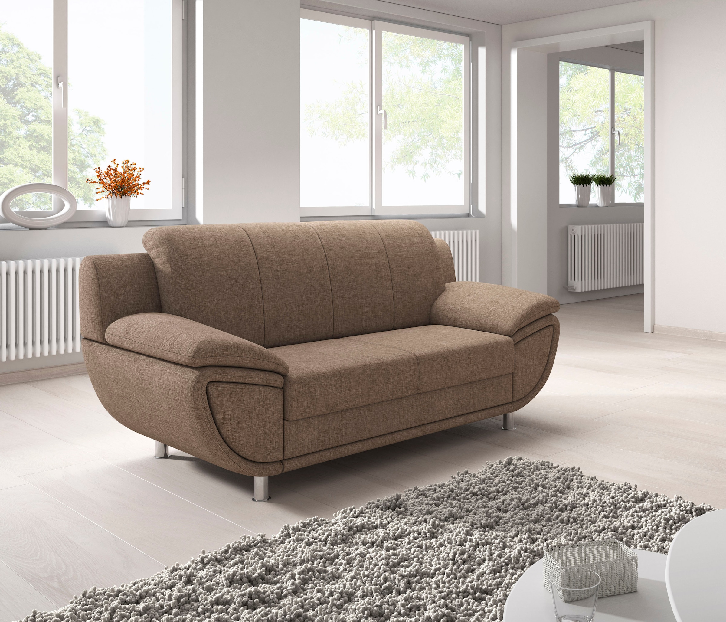 TRENDMANUFAKTUR 2-places »Rondo II, zeitlos und bequem, Breite 178cm« au choix avec ressorts confortables, avec accoudoirs extra larges