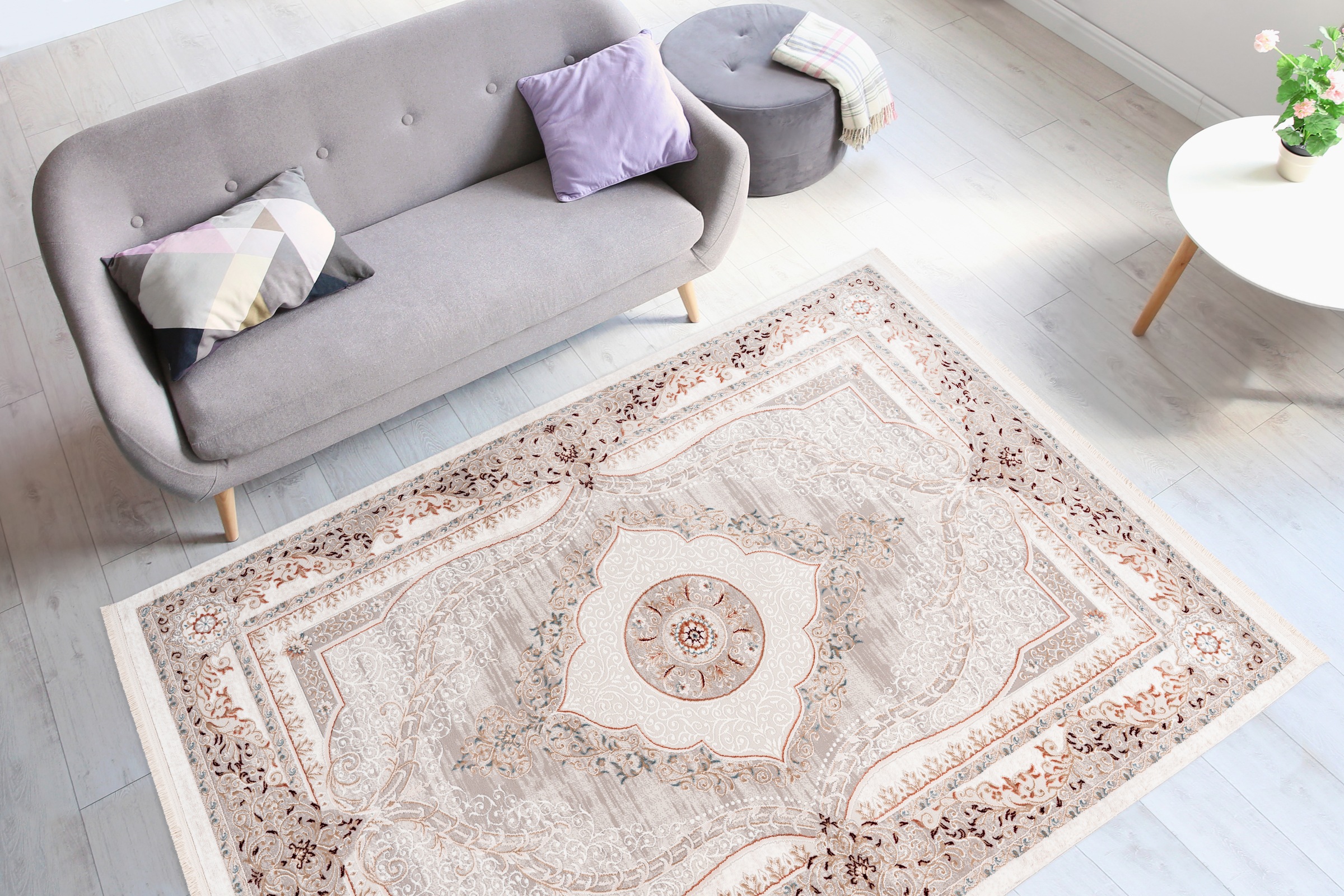 me gusta Teppich »Akropolis 525« rechteckig 12 mm Höhe flacher Teppich mit Baumwollrücken, attraktiver Vintage-Look