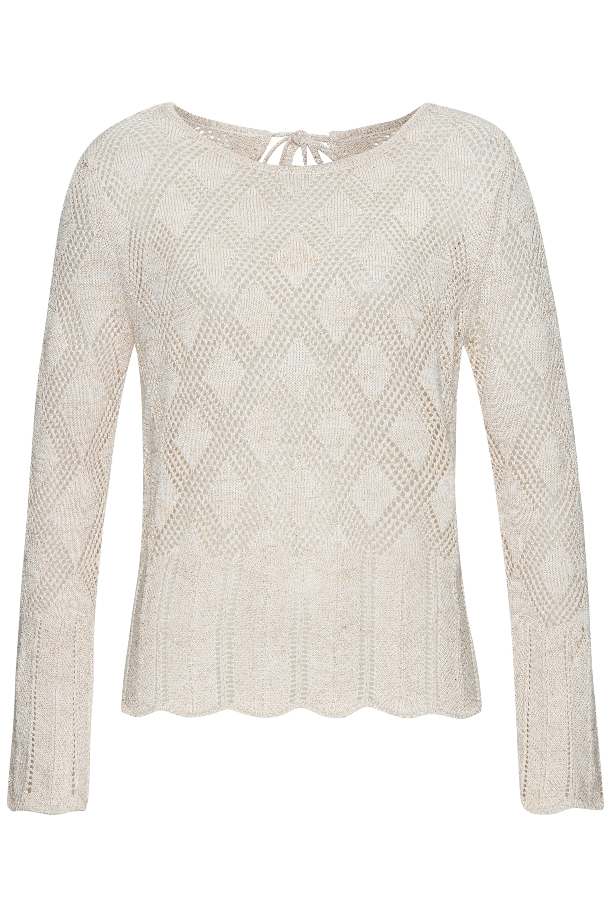 LASCANA Ajourpullover, mit tollem Lochstrickmuster, weiche Strickware mit mit Glitzergarn