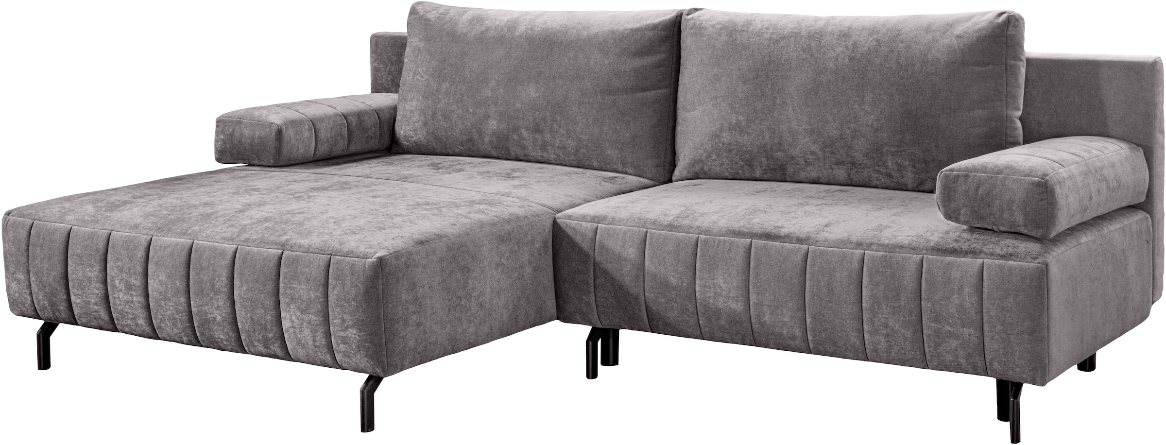 exxpo - sofa fashion Canapé d'angle inkl. Bettfunktion und Bettkasten, 15cm bodenfrei, Breite 262cm