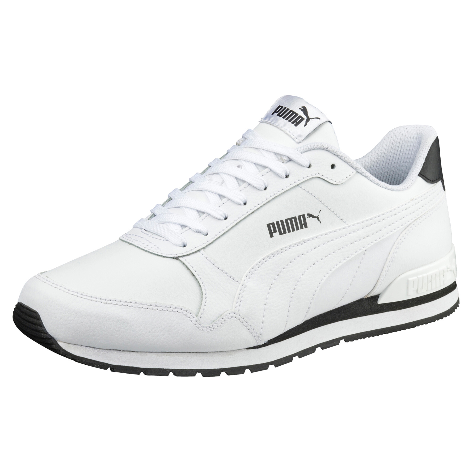 Image of PUMA Sneaker "ST RUNNER V2 FULL L" mit Schnürverschluss, mit SOFTFOAM+ Dämpfungstechnologie, aus Leder