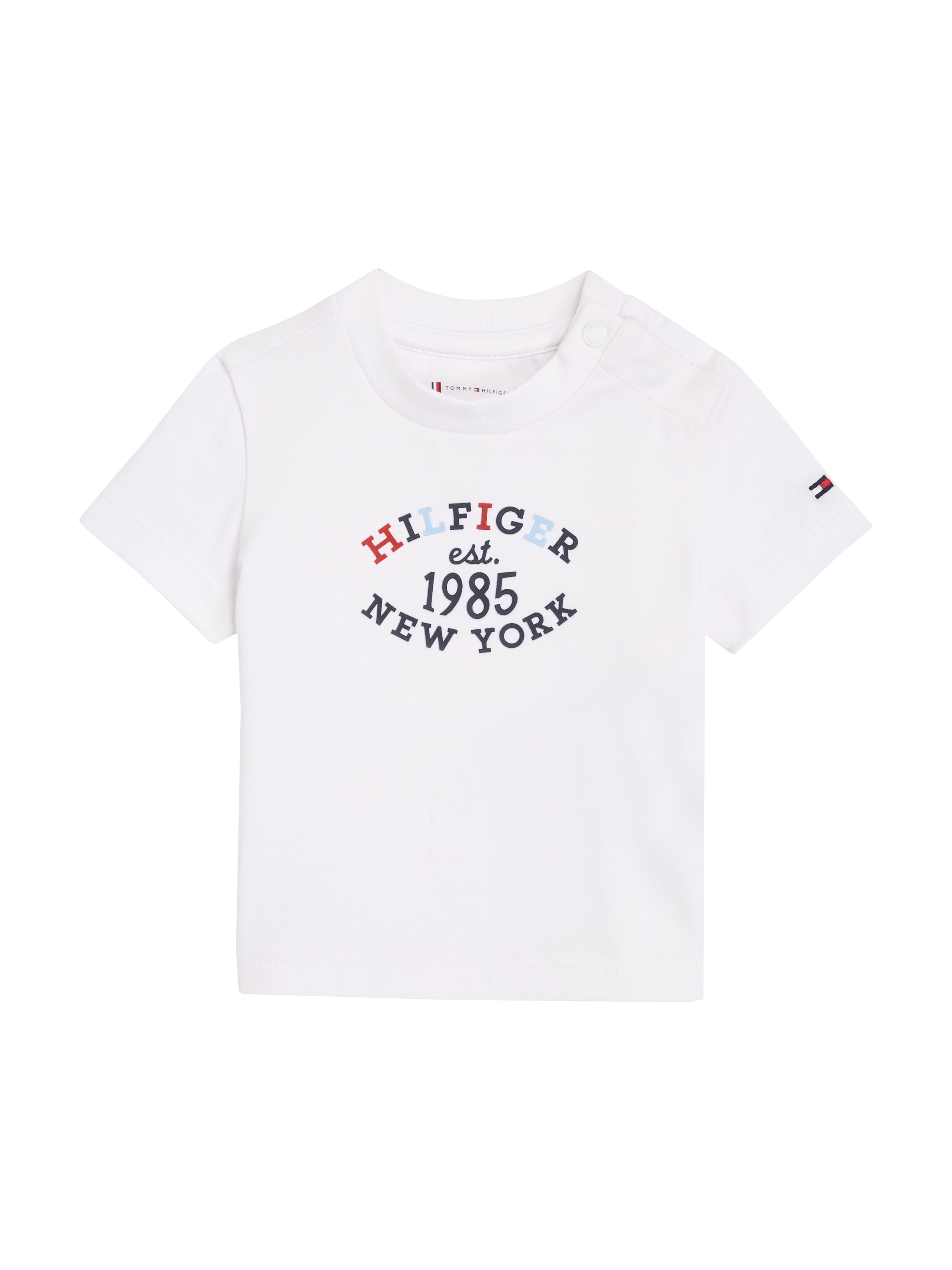 Tommy Hilfiger Kurzarmshirt »MONOTYPE OVAL REGULAR TEE SS«, Baby bis 2 Jahre mit Logoschriftzug