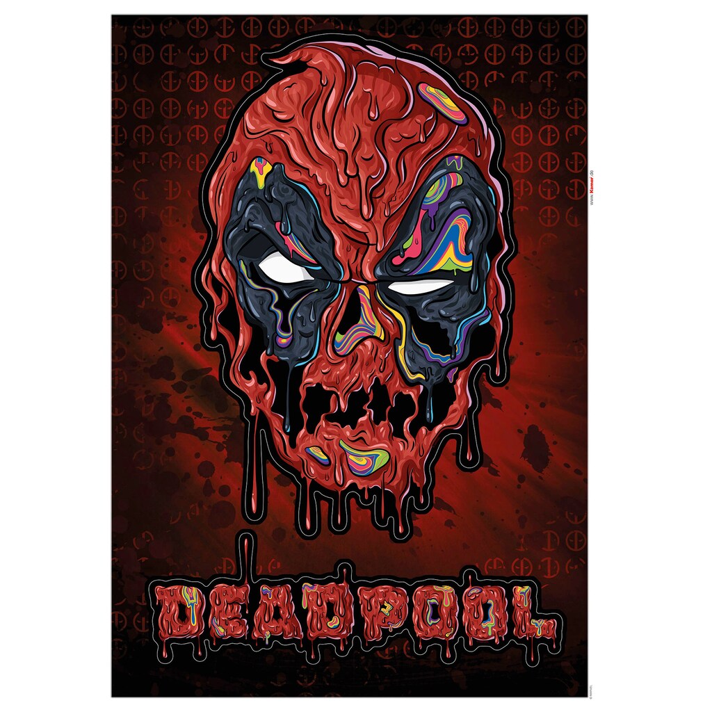 Komar Wandtattoo »Deadpool Meltpool«, (2 St.), 50x70 cm (Breite x Höhe), selbstklebendes Wandtattoo