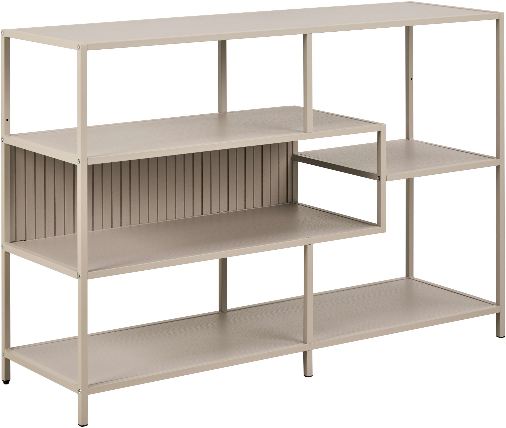 Image of ACTONA GROUP Bücherregal "Seaford - Mehrzweckregal & Raumteiler, modern, Metall" 114x35x78 cm, Asymmetrisch, stabil & viel Stauraum, zeitloses Design, 6 Regalböden