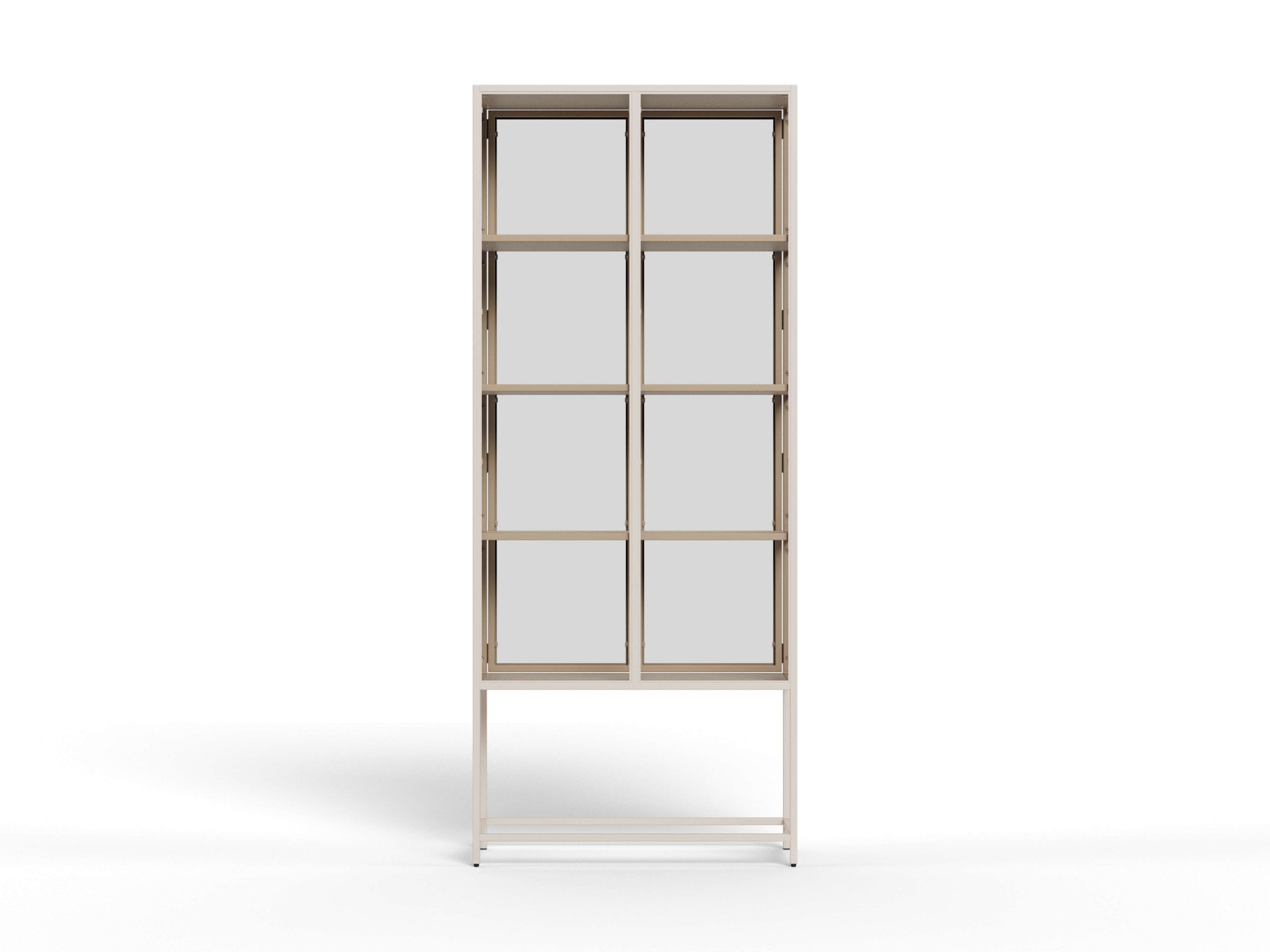 ACTONA GROUP Glasvitrine »Seaford, Vitrine« Vitrine, grauer Stahl, Oberboden und 4 Einlegeböden, 77x 35 x 185,6 cm