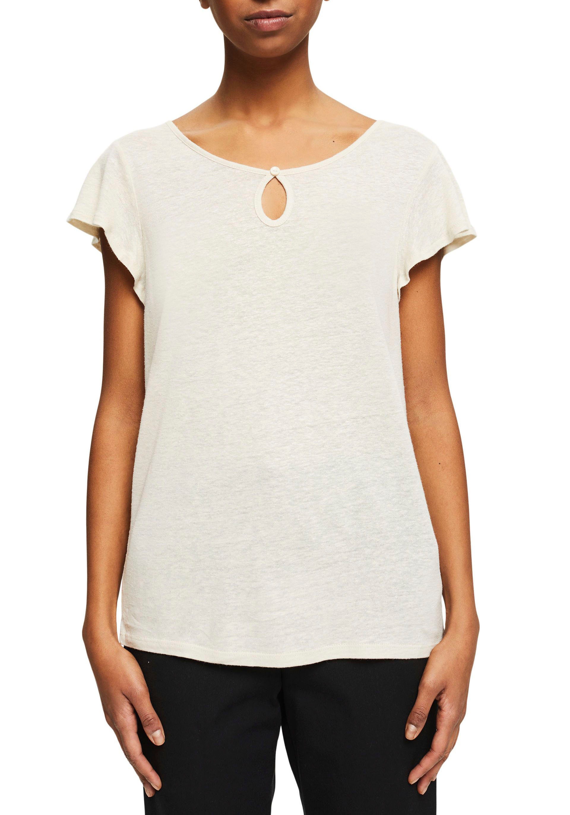 Image of edc by Esprit T-Shirt, mit dekorativem Knopf und Keyhole bei Ackermann Versand Schweiz