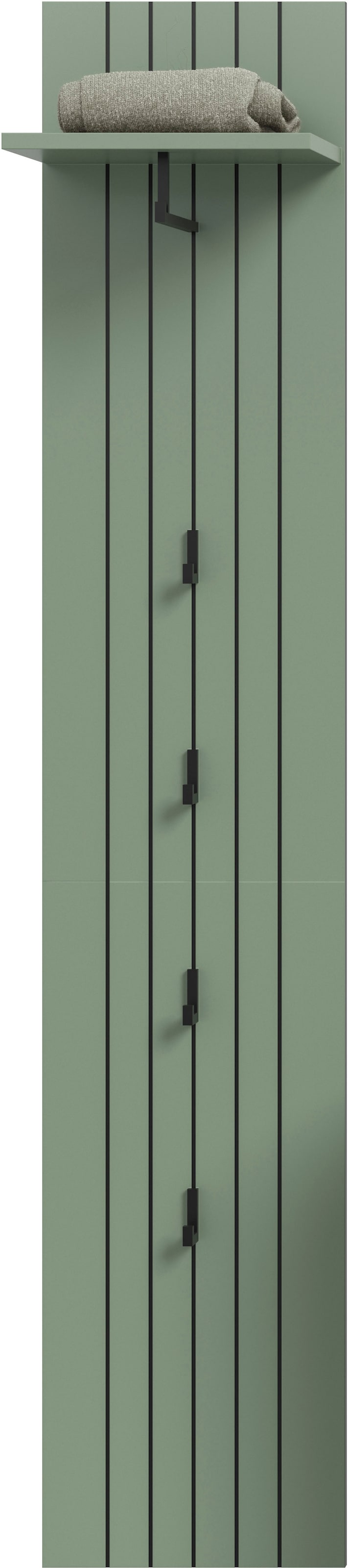 Home affaire Garderobenpaneel »TATIO, Rillenfräsung, 4 Haken, 1 Kleiderstange, 1 Ablageboden« 1 Stk. tlg. Garderobenpaneel, Garderobe, Flur, Diele