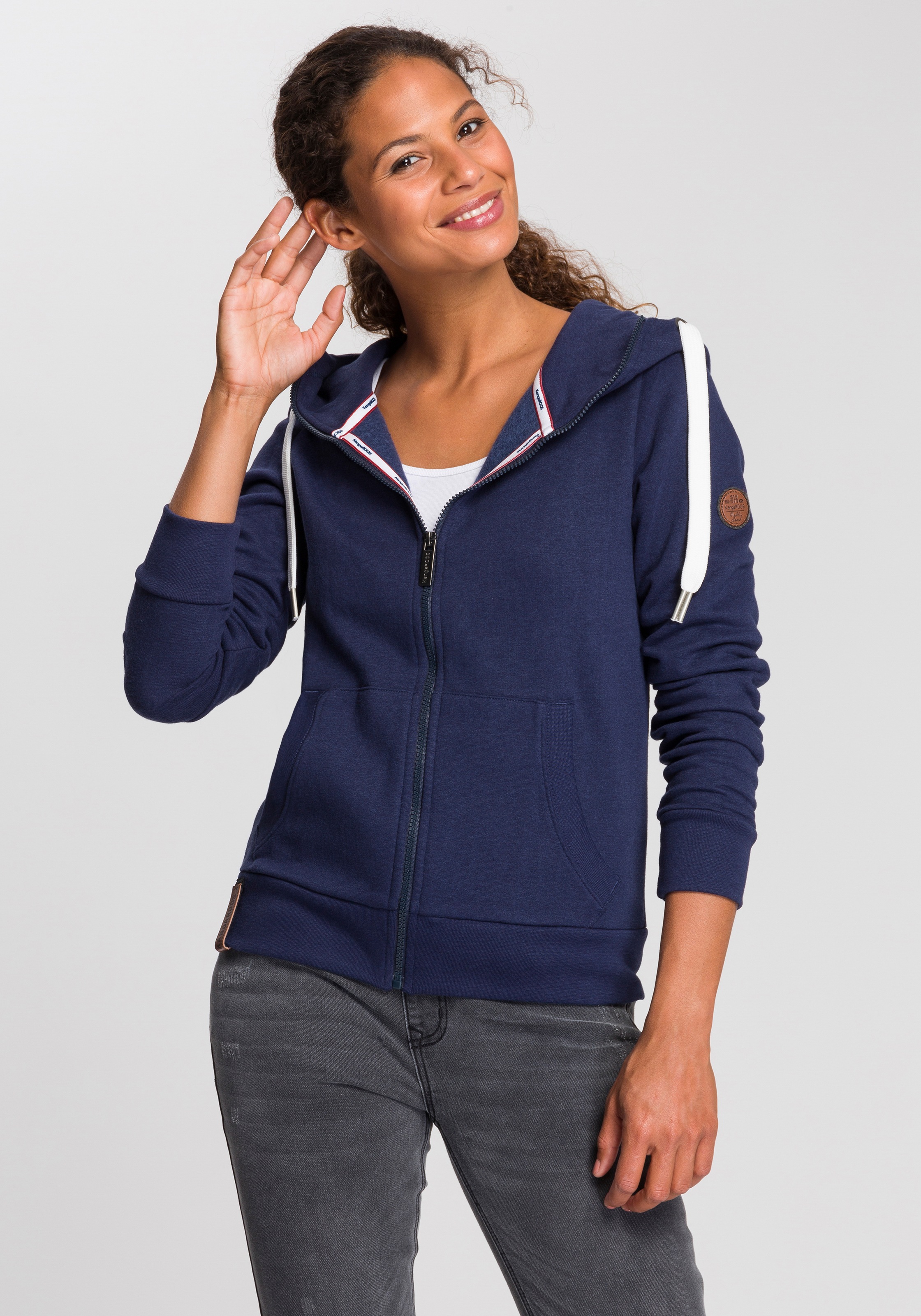 Image of KangaROOS Kapuzensweatjacke, mit hohem Kapuzensteg bei Ackermann Versand Schweiz