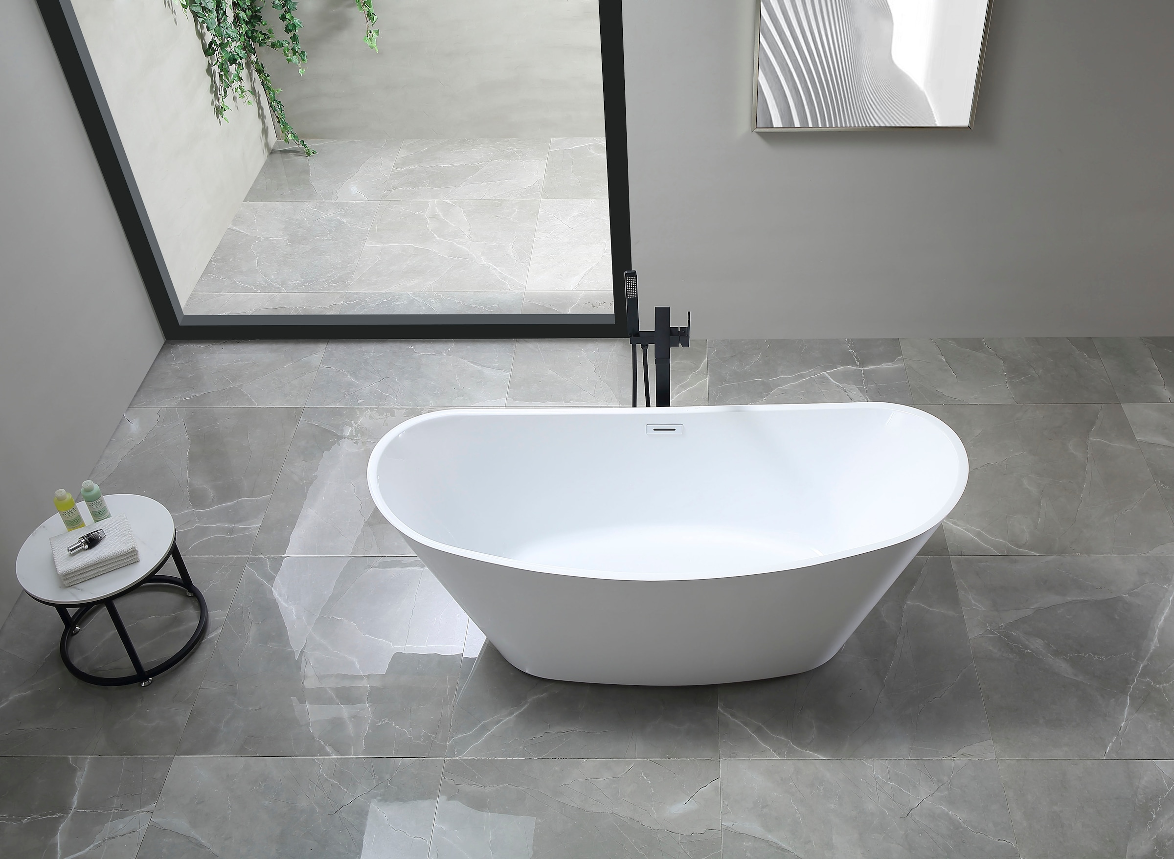 welltime Badewanne »Lagos« Höhe 72 cm mit Ablaufstöpsel | verstellbare Füsse | Überlauf Freistehend, 170x72x71 (LxBxH), Sanitäracryl, mit Pop Up Ventil