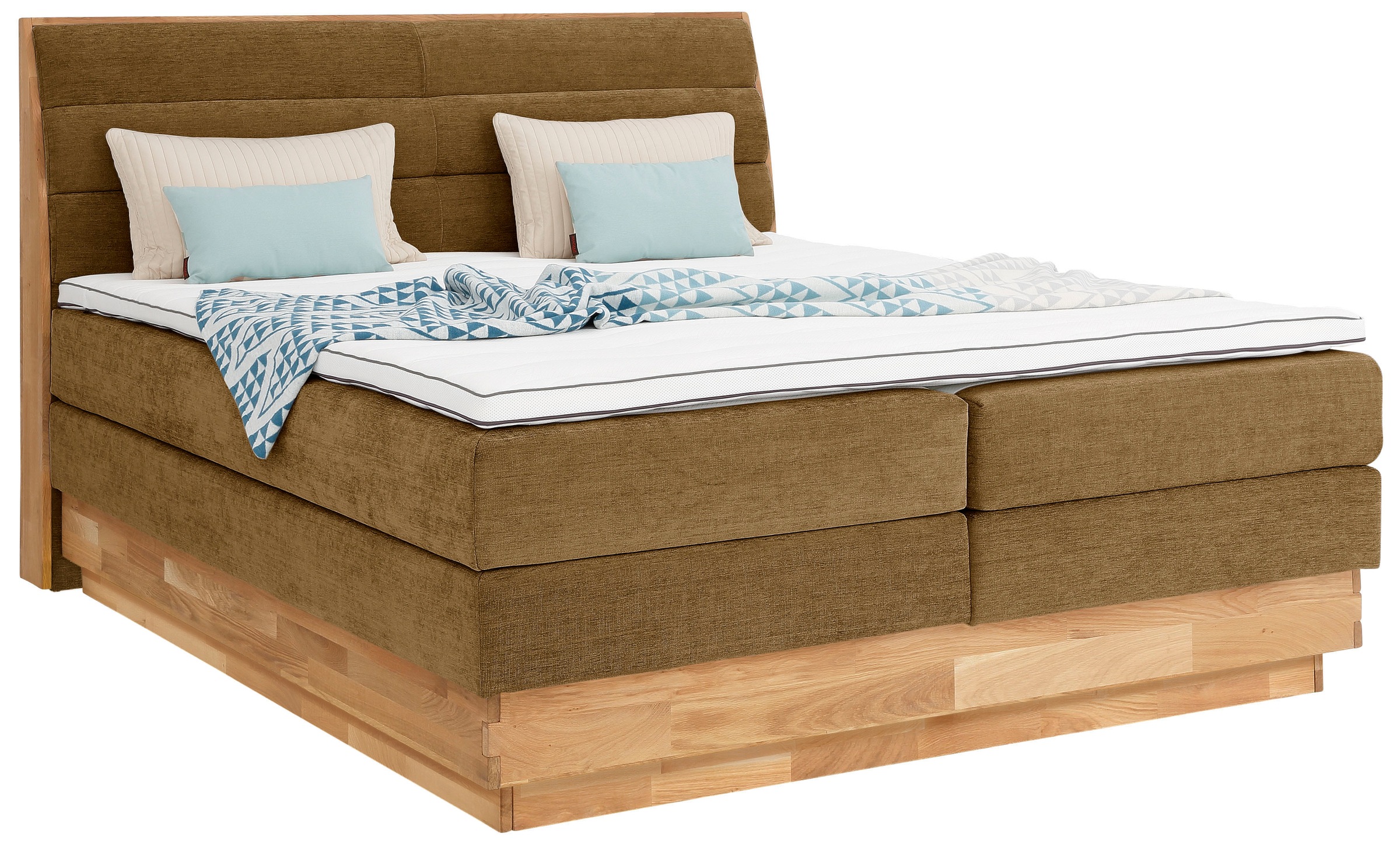 GOODproduct Boxspringbett »Jenna«, ohne LED-Beleuchtung, mit zertifizierten, recycelten Bezugsstoffen
