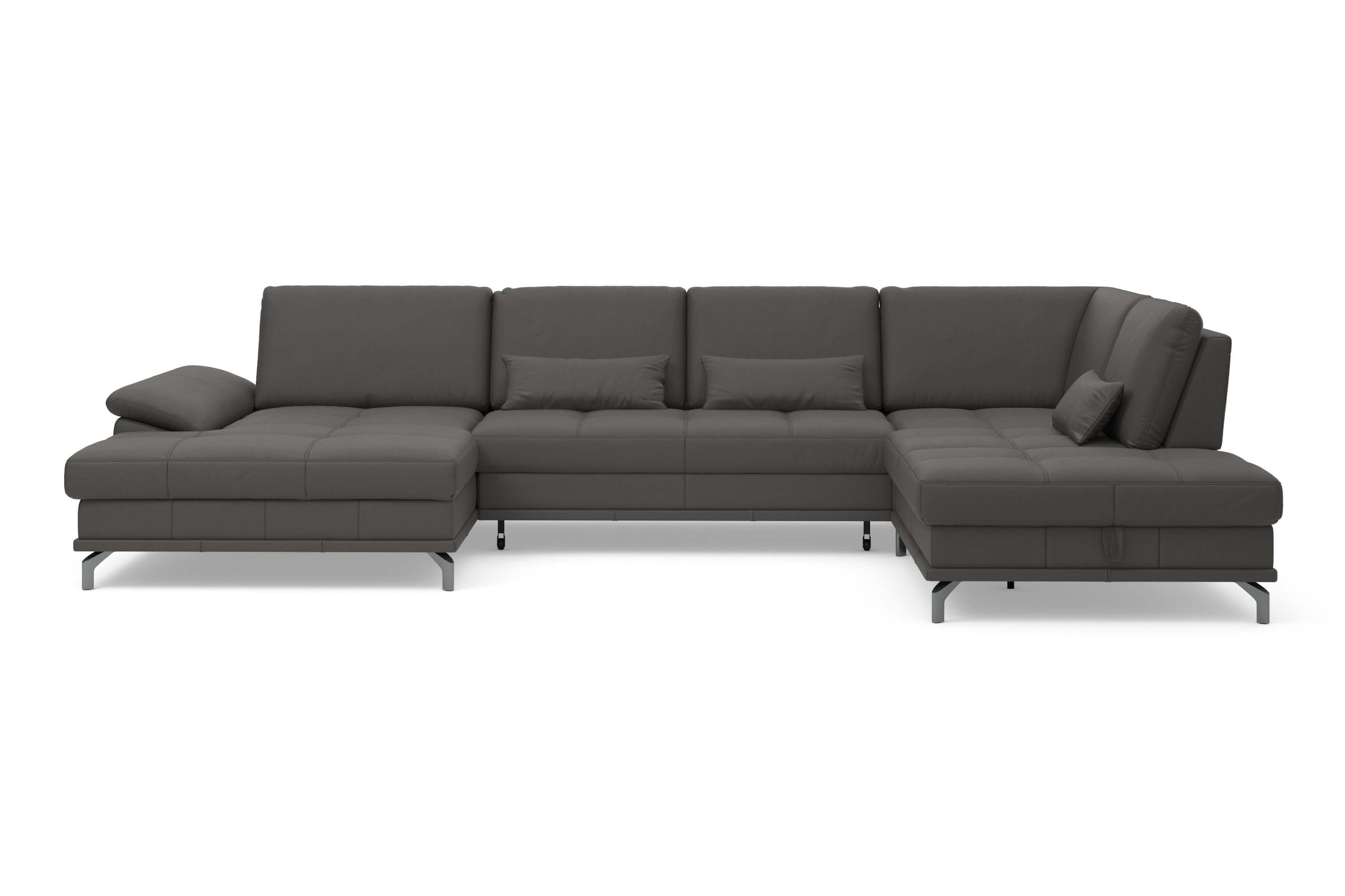 Places of Style Wohnlandschaft »Costello U-Form, mit Sitztiefenverstellung, Armteilverstellung und«, 3 Nierenkissen, optional Bettfunktion und Bettkasten