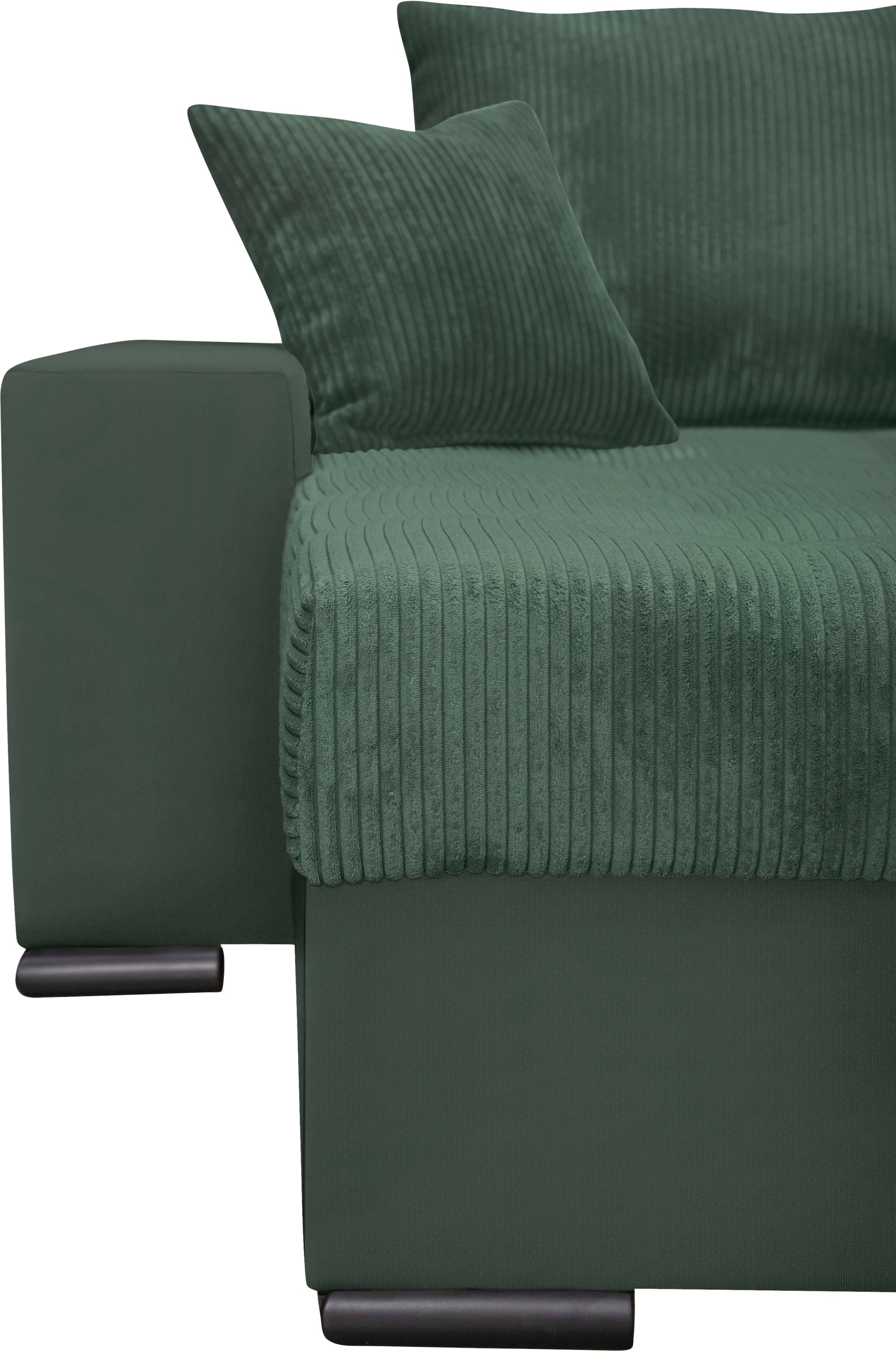 COLLECTION AB Wohnlandschaft »XL-Josy U-Form, Breite 313 cm, Cord-/Mix«, inkl. Bettfunktion, Bettkasten, mit 4 gleich grossen Rückenkissen