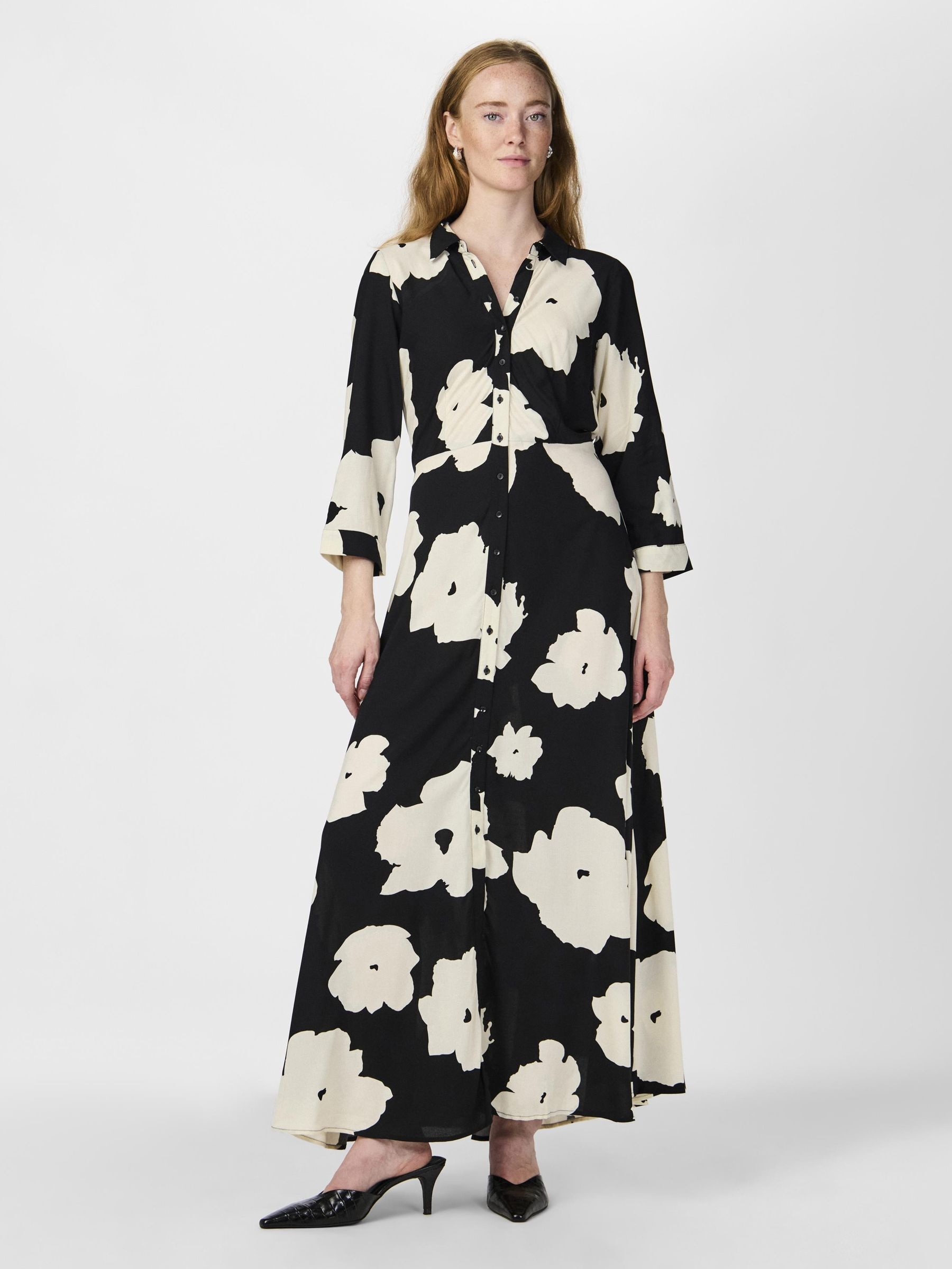 Y.A.S Hemdblusenkleid »YASSAVANNA LONG SHIRT DRESS«, Sommerkleid, mit 3/4 Ärmel