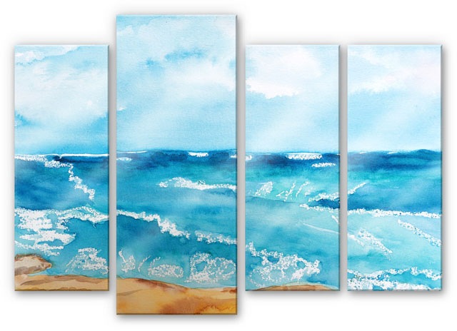 Image of Wall-Art Mehrteilige Bilder »Meeresrausch Meer (4-teilig)«, (Set, 4 St.) bei Ackermann Versand Schweiz