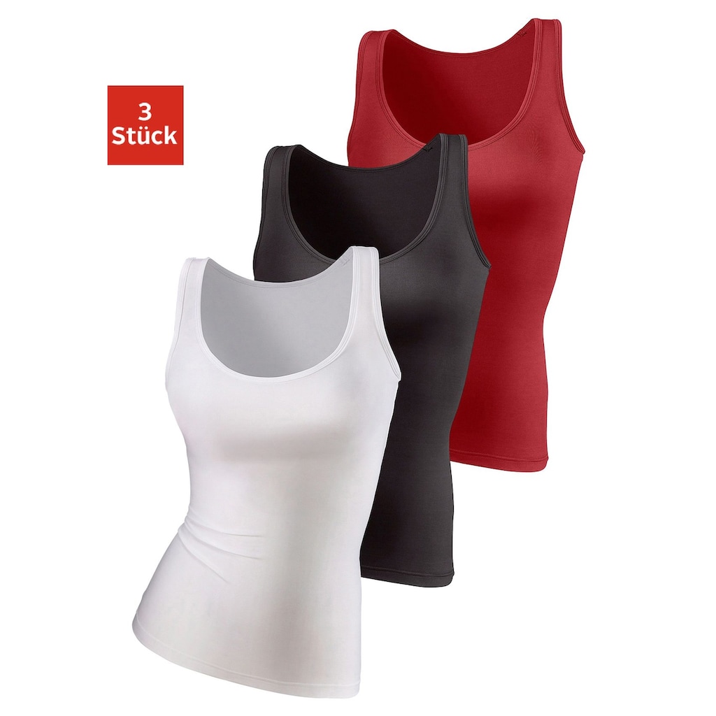 Vivance active Unterhemd, (Packung, 3er-Pack), aus weicher Microfaser, Tanktop, Unterziehshirt