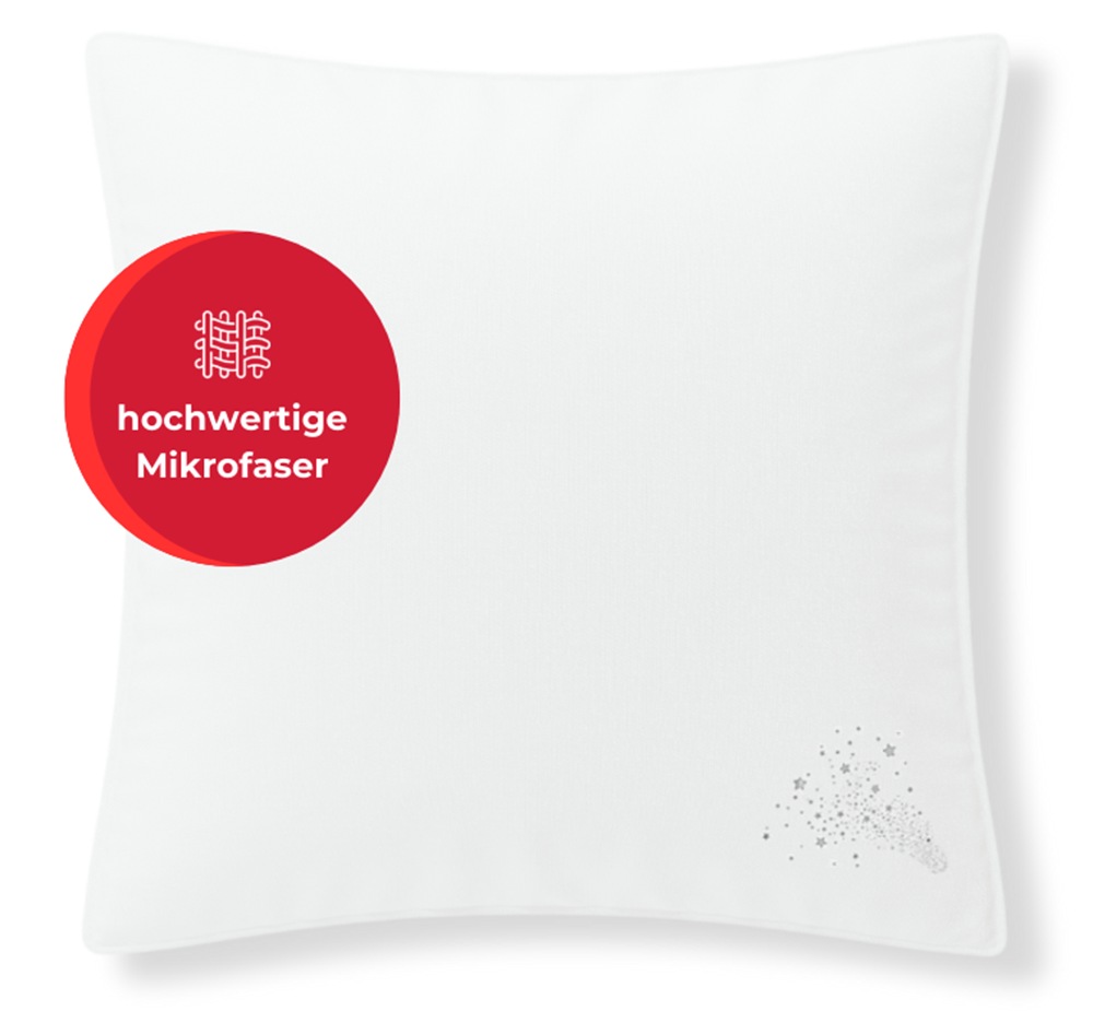 Image of GOODproduct Microfaserkissen "Baca, Kopfkissen 40x80 cm und 80x80 cm" Füllung: 6D-Hohlfaser Bezug: Polyester 1 Stk. tlg. Kissen, mit edlem Sternenaufdruck