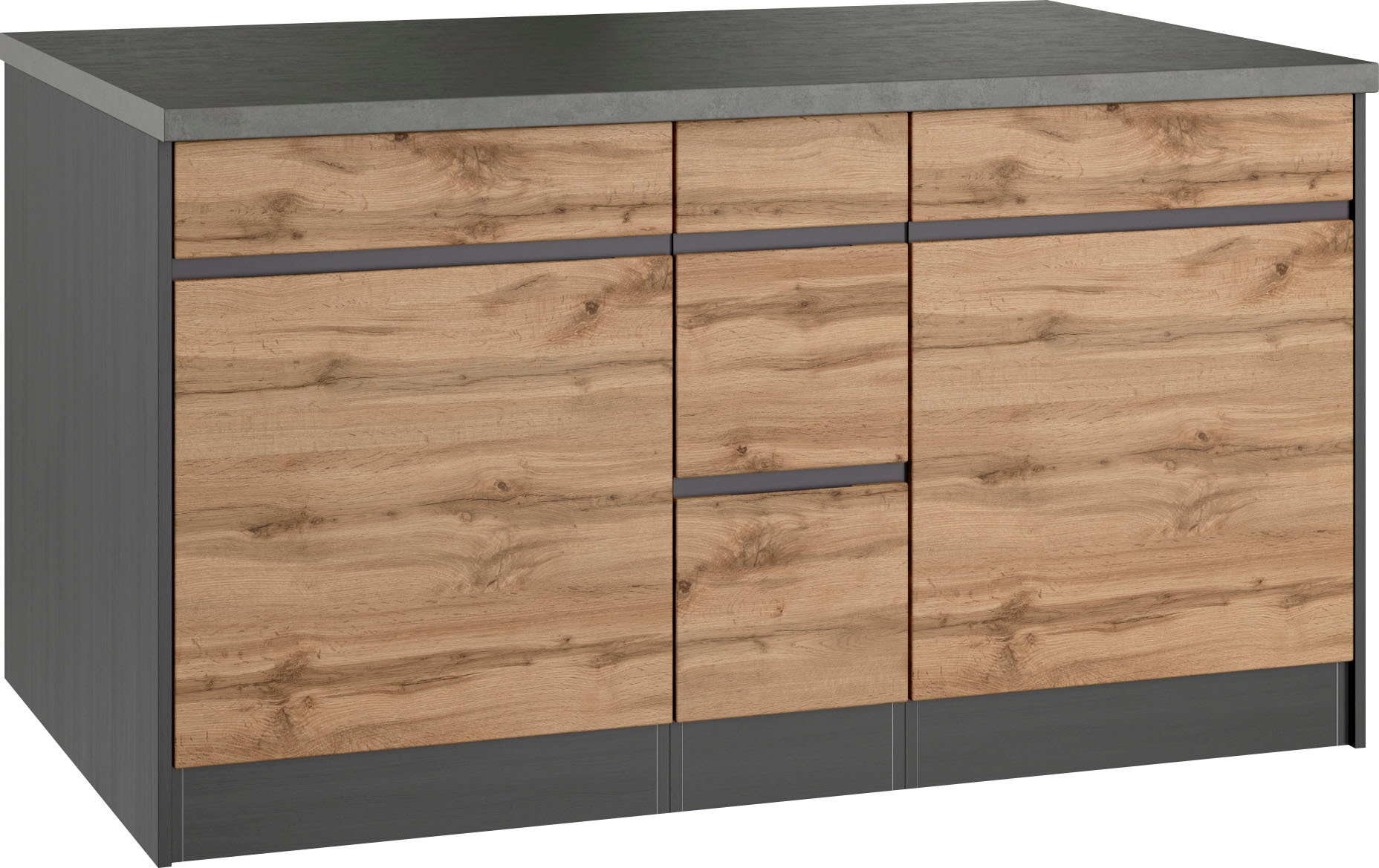 KOCHSTATION Kochinsel »KS-Riesa« Breite 153 cm, Tiefe 100 cm, MDF-Fronten