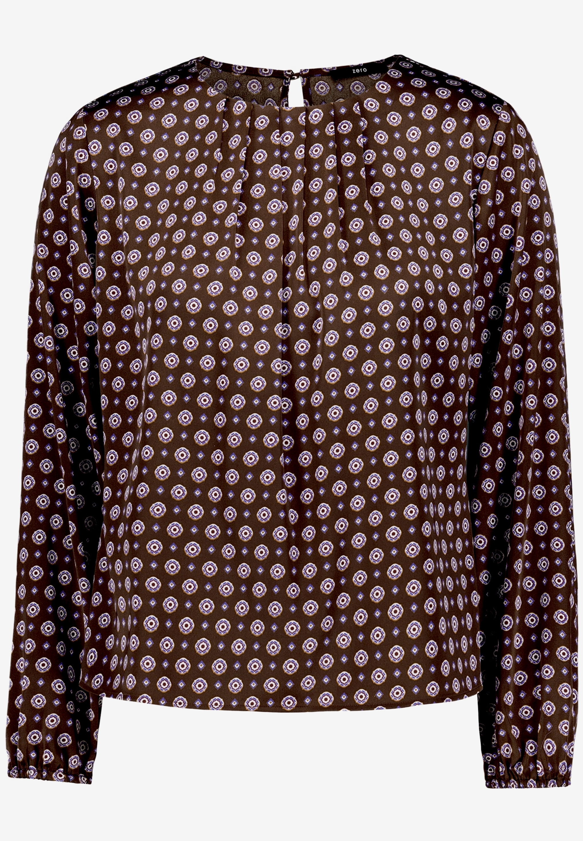 Zero Satinbluse fein gemustert / elastische Bündchen