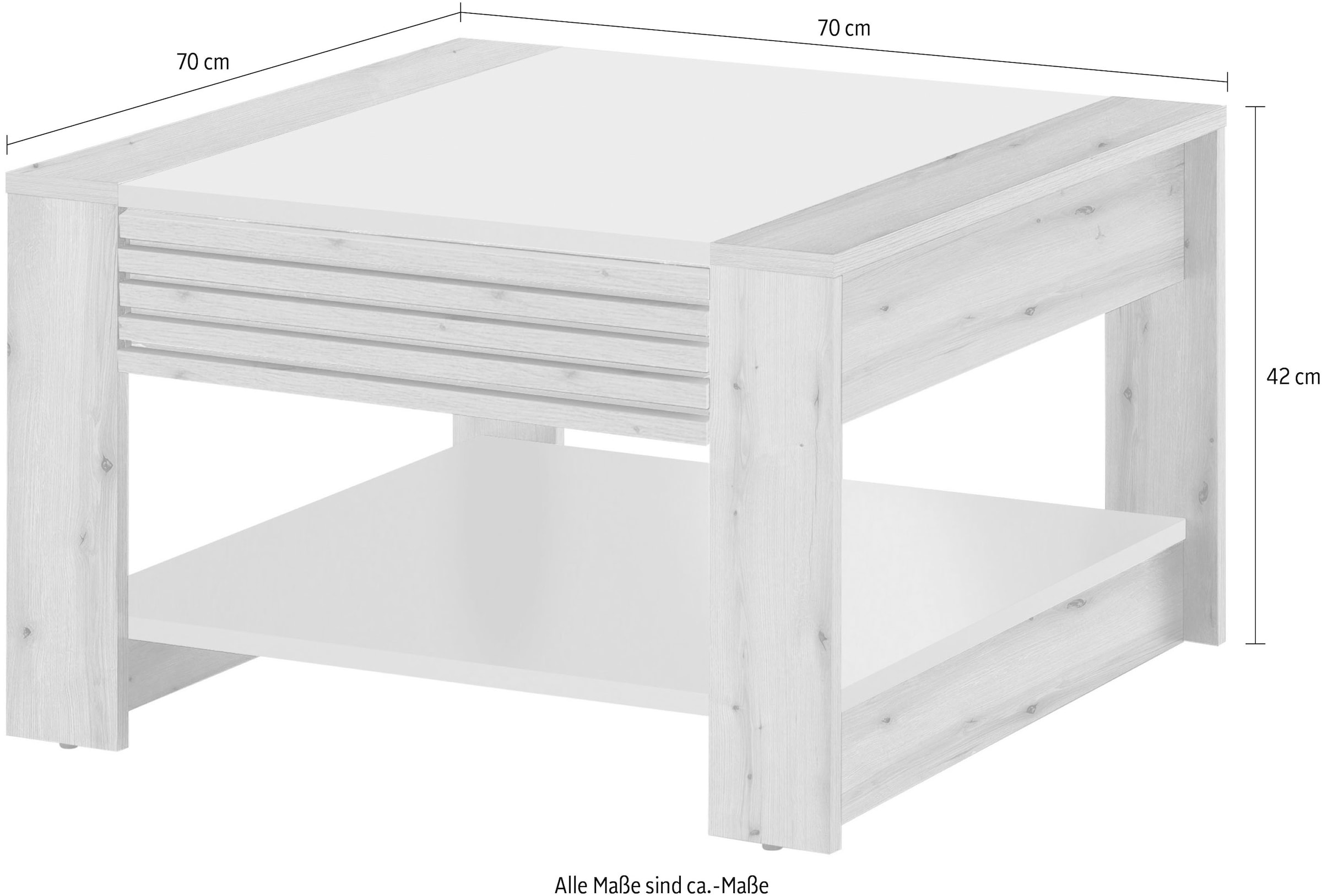 Stolkom Table basse »Feli Couchtisch B/H/T 70x42x70 cm« 1 cuis tlg. MDF, fest verleimten Stäbchen