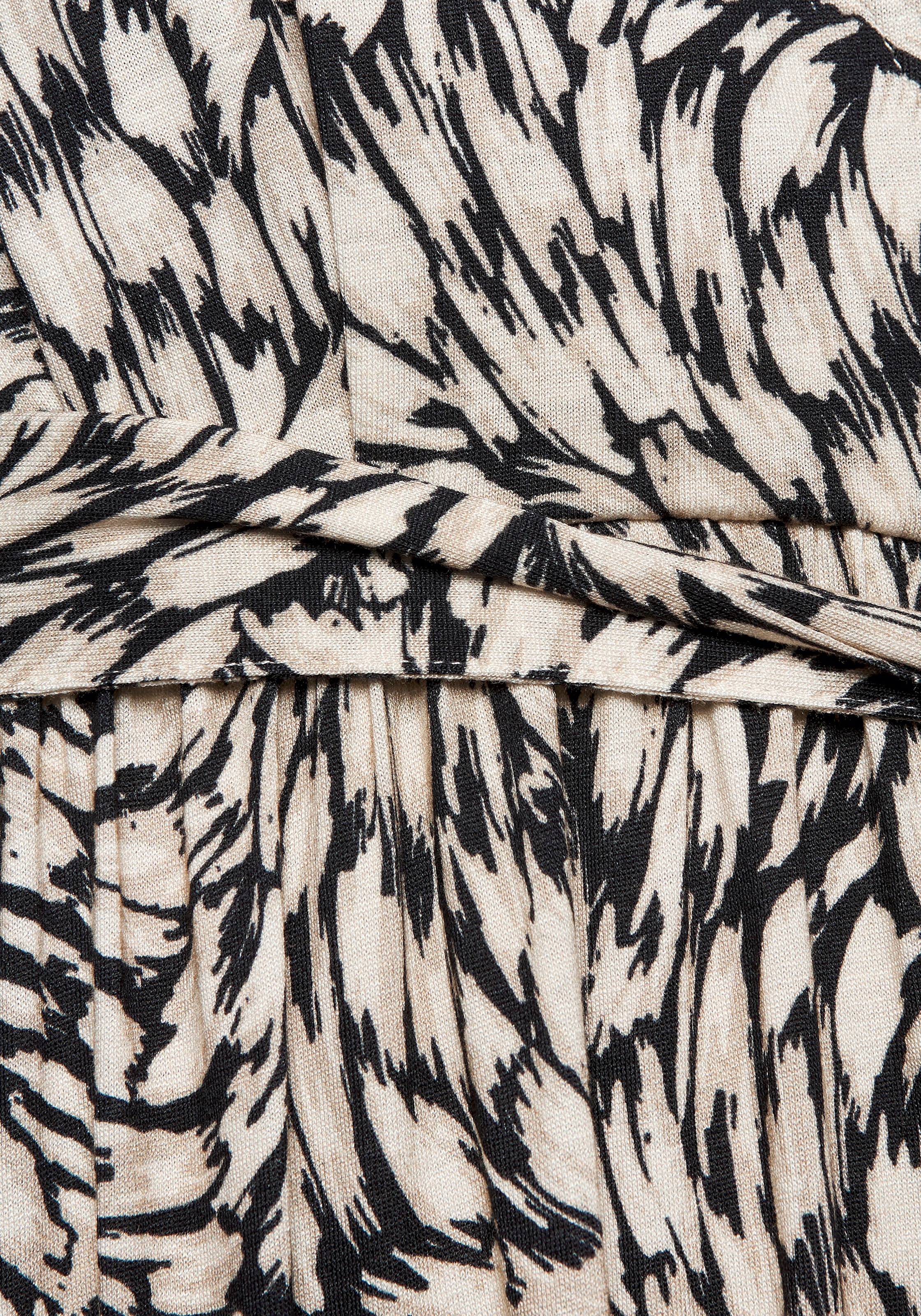 Buffalo Maxikleid, (mit Bindegürtel), mit Alloverdruck, Sommerkleid mit Taschen, Strandkleid