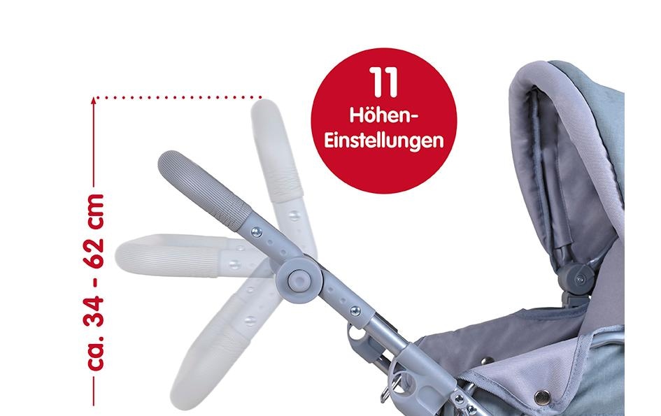 Knorrtoys® Puppenwagen »Ruby Star Grey Pink«