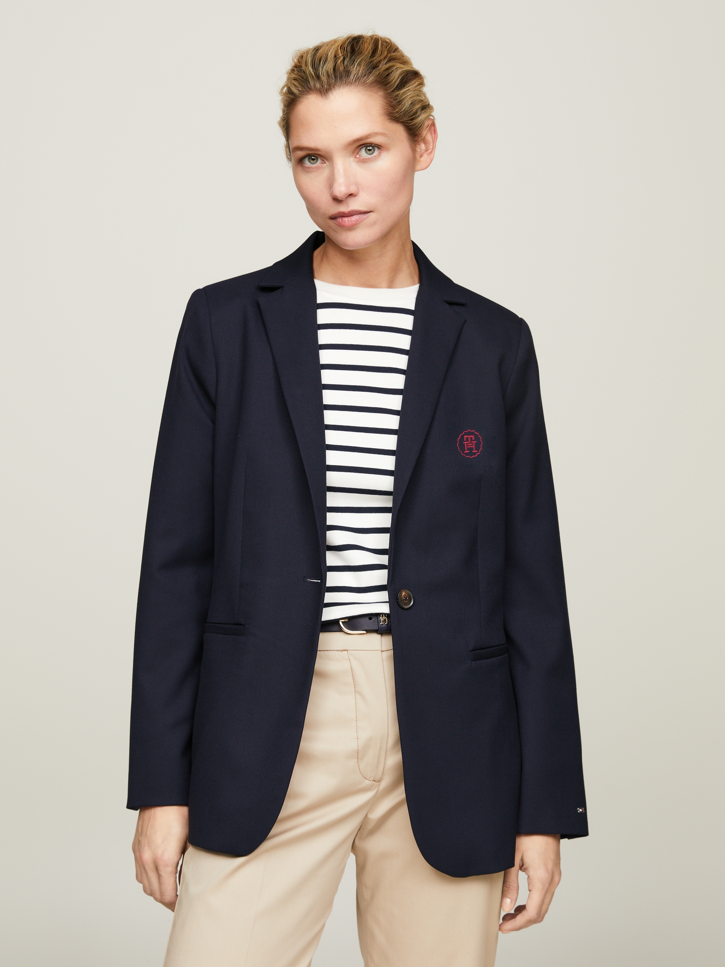 Tommy Hilfiger Longblazer »SMD CORE REGULAR SB BLAZER«, mit Logostickerei