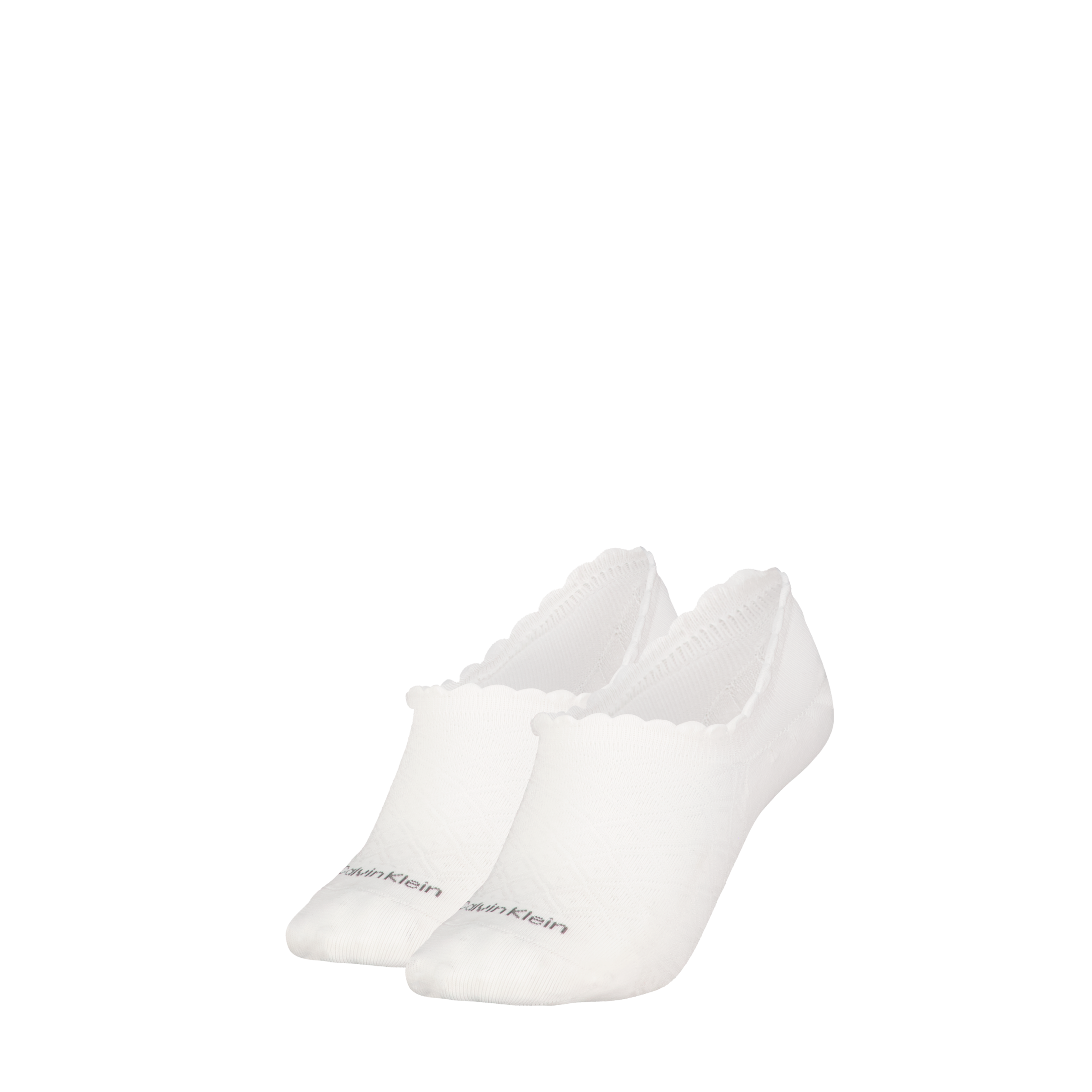 Image of Calvin Klein Jeans Füsslinge "CK WOMEN FOOTIE HIGH CUT 2P DIAMOND" 2 Paar, Mit gewelltem Rand und tollem Muster