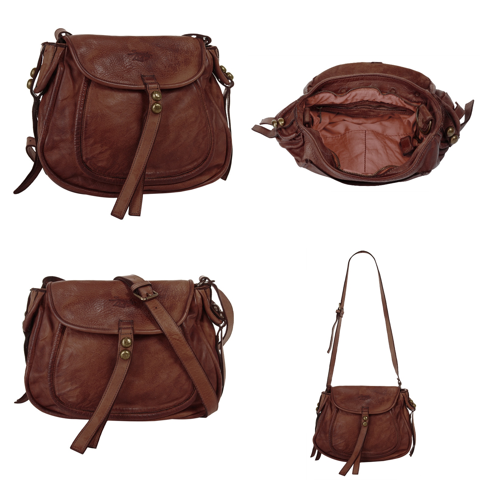 Samantha Look Umhängetasche echt Leder, Made in Italy