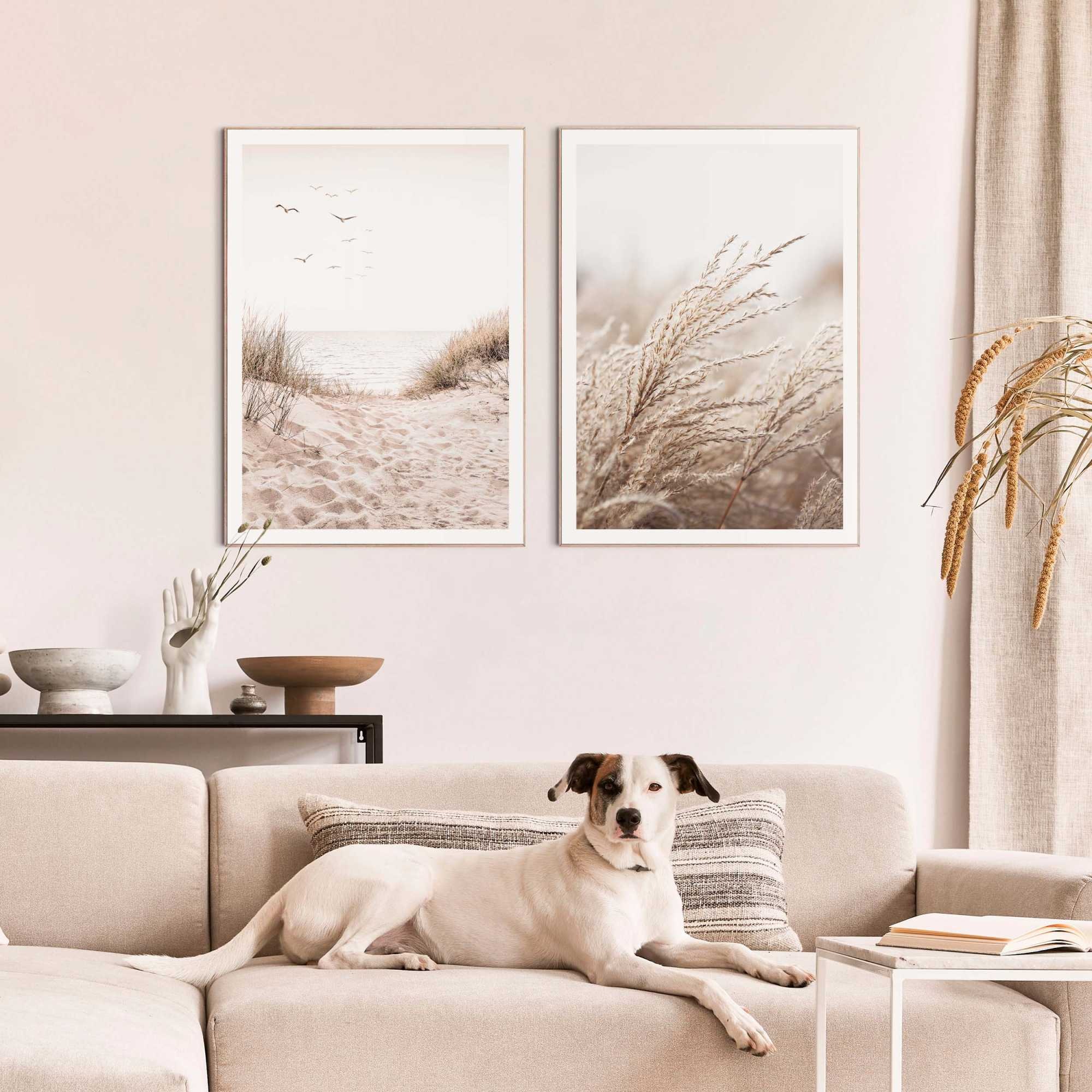 Reinders Poster "Strand" Wohnzimmer - Gras - Meer - Vögel - Beige - MDF - Strand - 50x70 cm