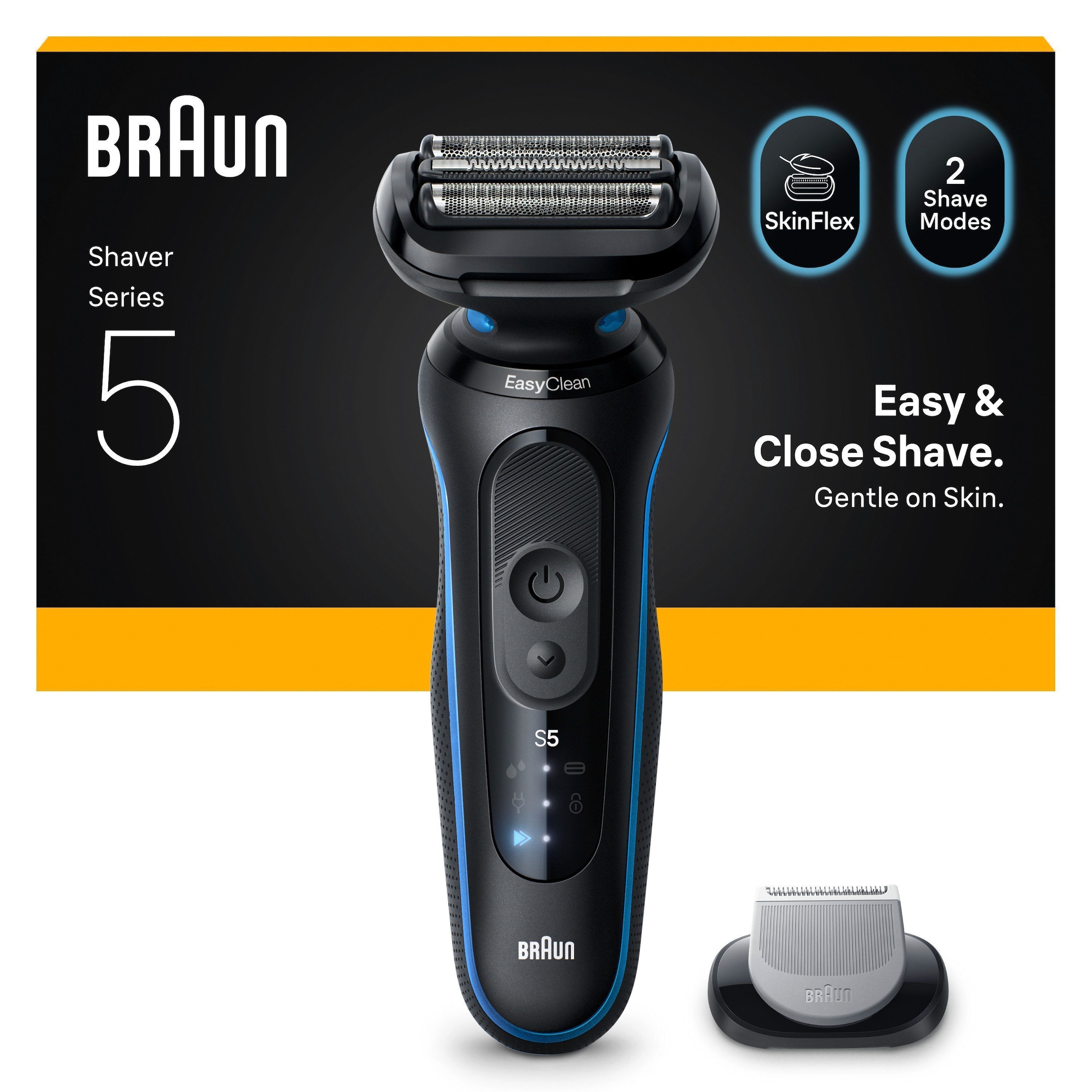 Image of Braun Elektrorasierer "Series 5 52-B1600s" 1 Stk. Aufsätze 100% wasserdicht, Körperpflege-Aufsatz, Bis zu 50 Min, Made in Germany