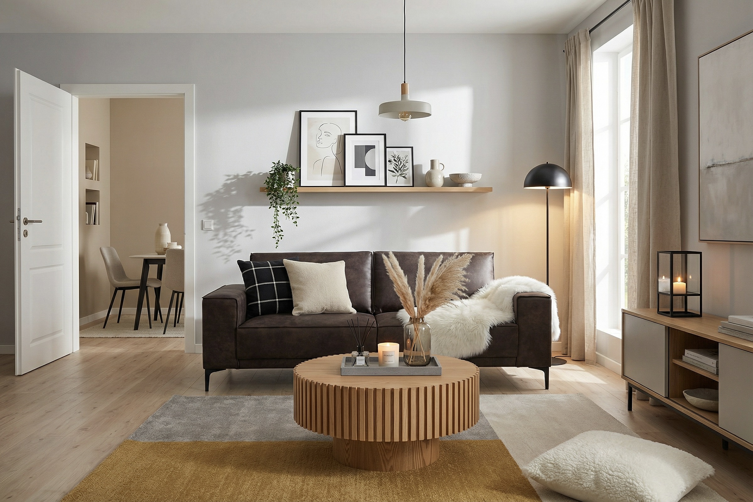 GOODproduct 3-Sitzer »OLAND Luxus-Microfaser, Sofa, B: 224 cm, Skandi-Design« Struktur, Flachgewebe, Luxus-Microfaser, Boucle