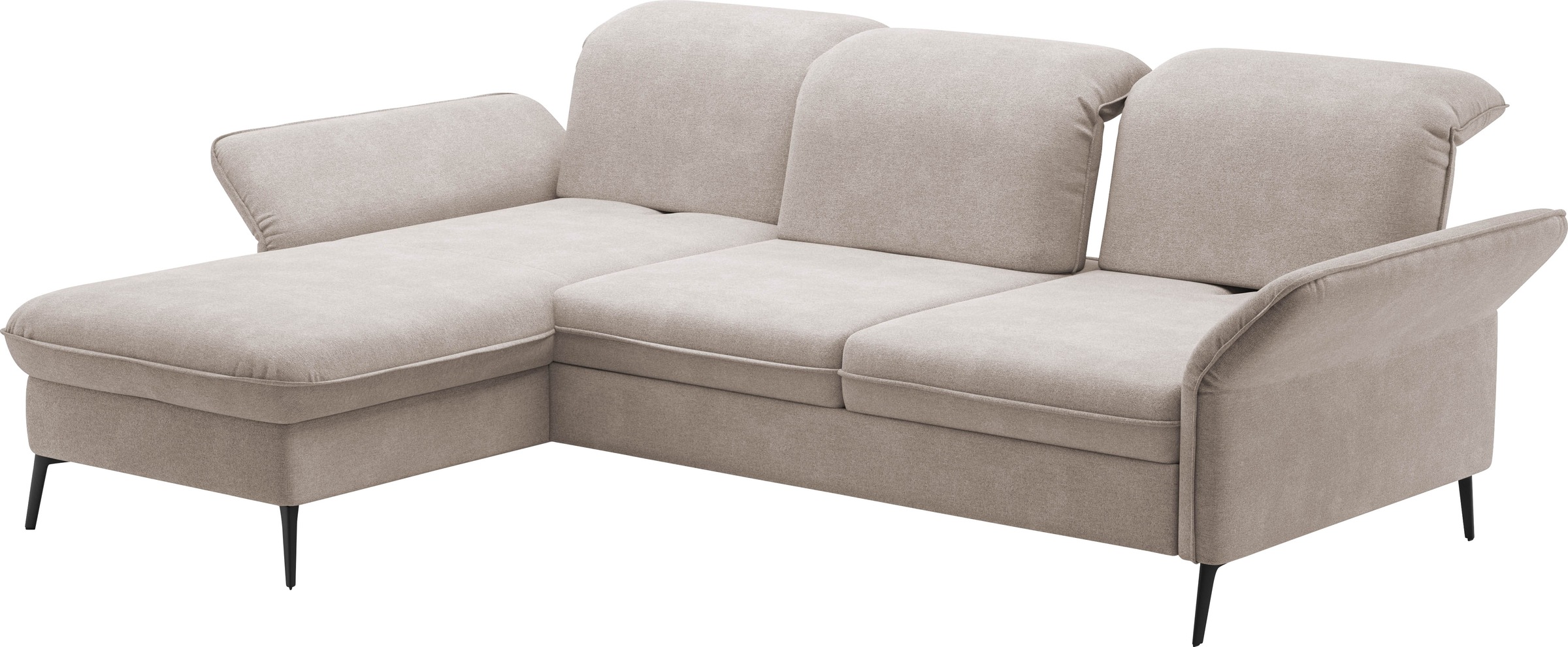 sit&more Ecksofa »Emely, inkl. Sitztiefenverstellung«, wahlweise mit Bettfunktion,Bettkasten,Kopf- & Armteilverstellung