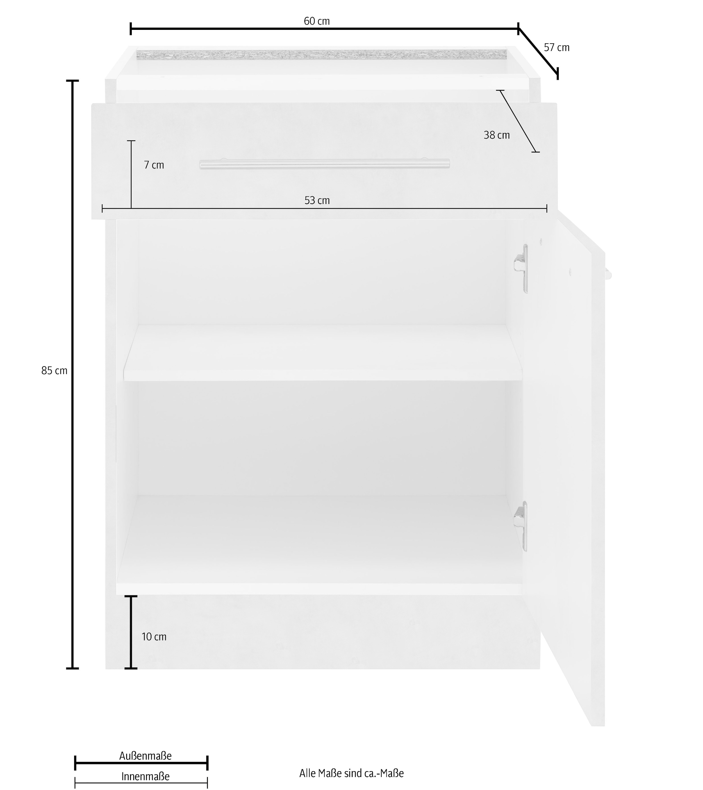 wiho Küchen Unterschrank »Flexi2«, 60 cm kaufen günstig Breite