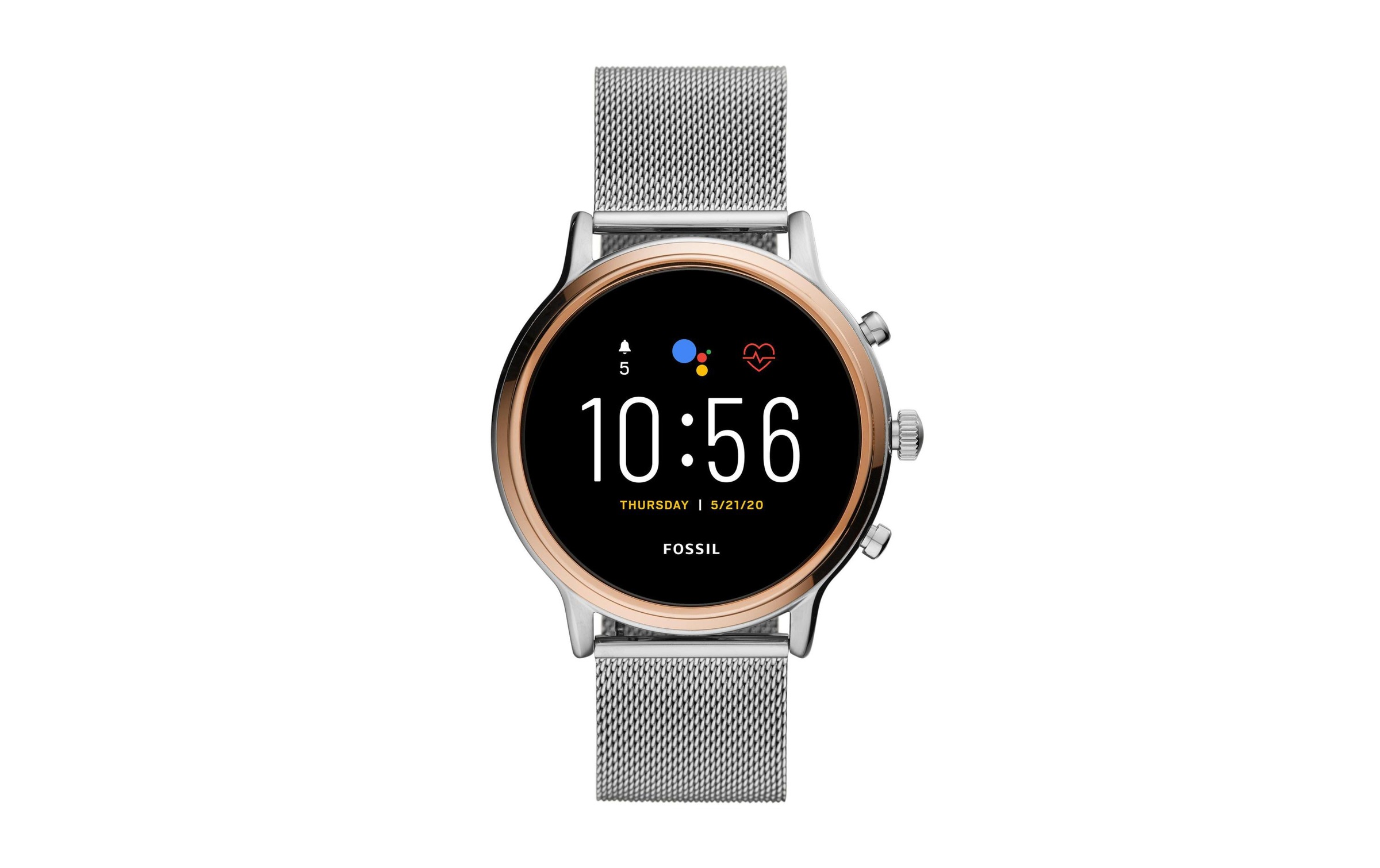 Image of Fossil Smartwatch »Julianna HR FTW6061 Silberfarbenfarben/Rose/Schwarz«, (Wear OS by Google) bei Ackermann Versand Schweiz