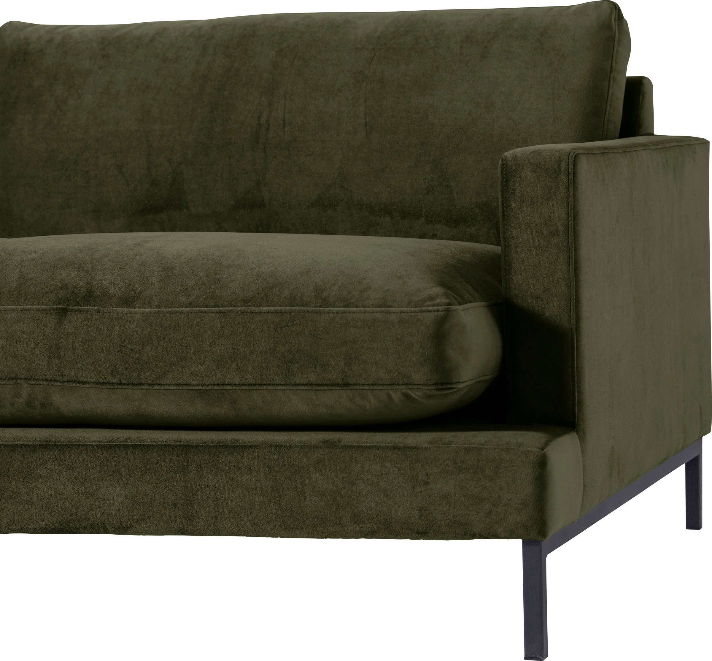 andas Ecksofa »Welland, L-Form,« mit schwarzen Metallfüssen, mit Federfüllung im Sitz- und Rückenkissen