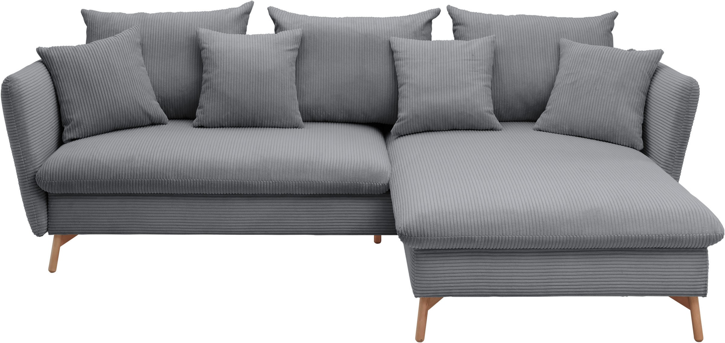 GOODproduct Ecksofa »MERLE, 258 cm, L-Form, traumhafter Cord,« mit Bettfunktion und Bettkasten, Liegefläche 224 x 139