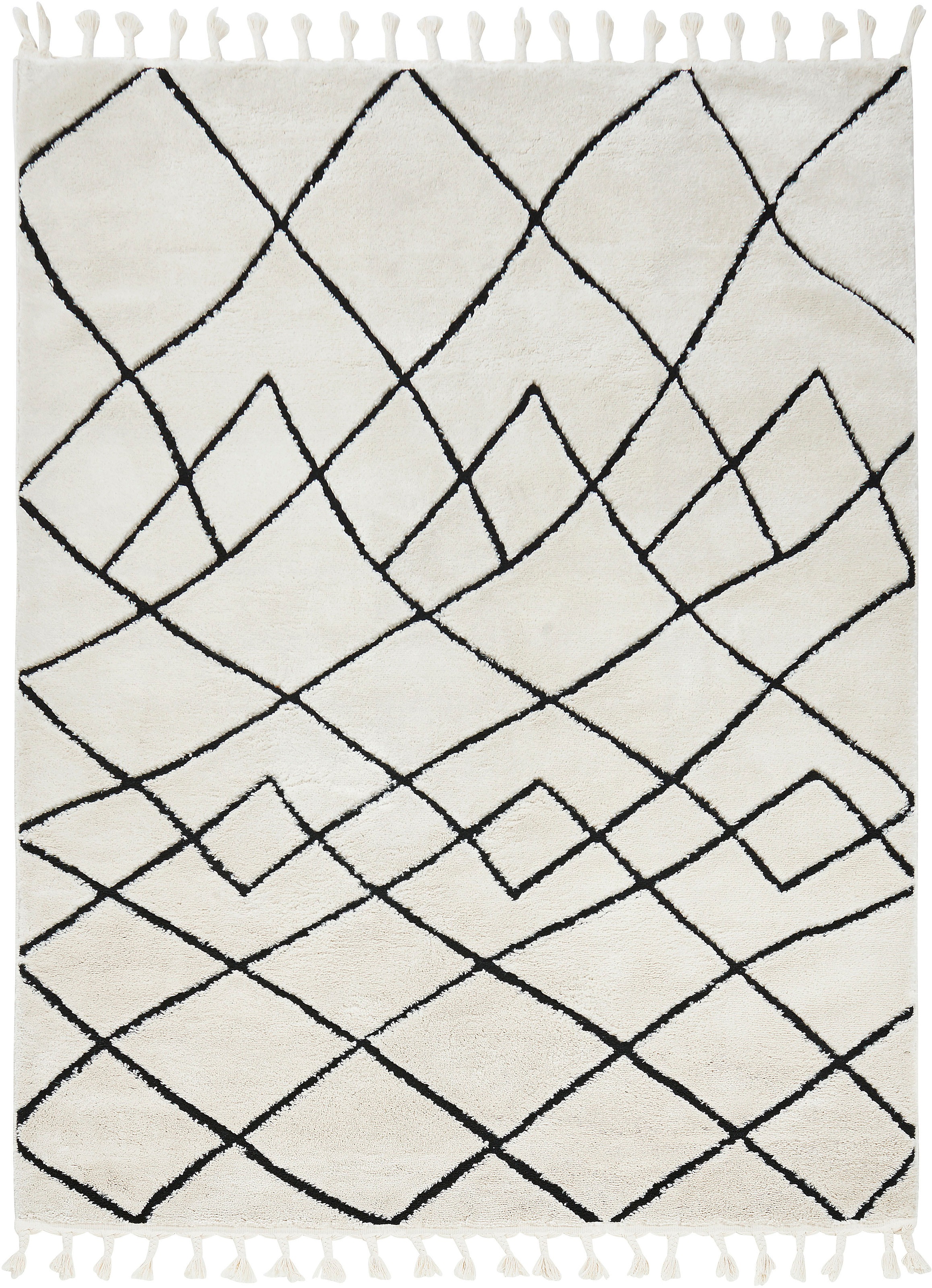 Image of done.® Teppich »LAKE«, rechteckig, 10 mm Höhe, modernes Scandi Design, Hoch-Tief Effekt, mit Fransen, ideal im Wohnzimmer & Schlafzimmer bei Ackermann Versand Schweiz