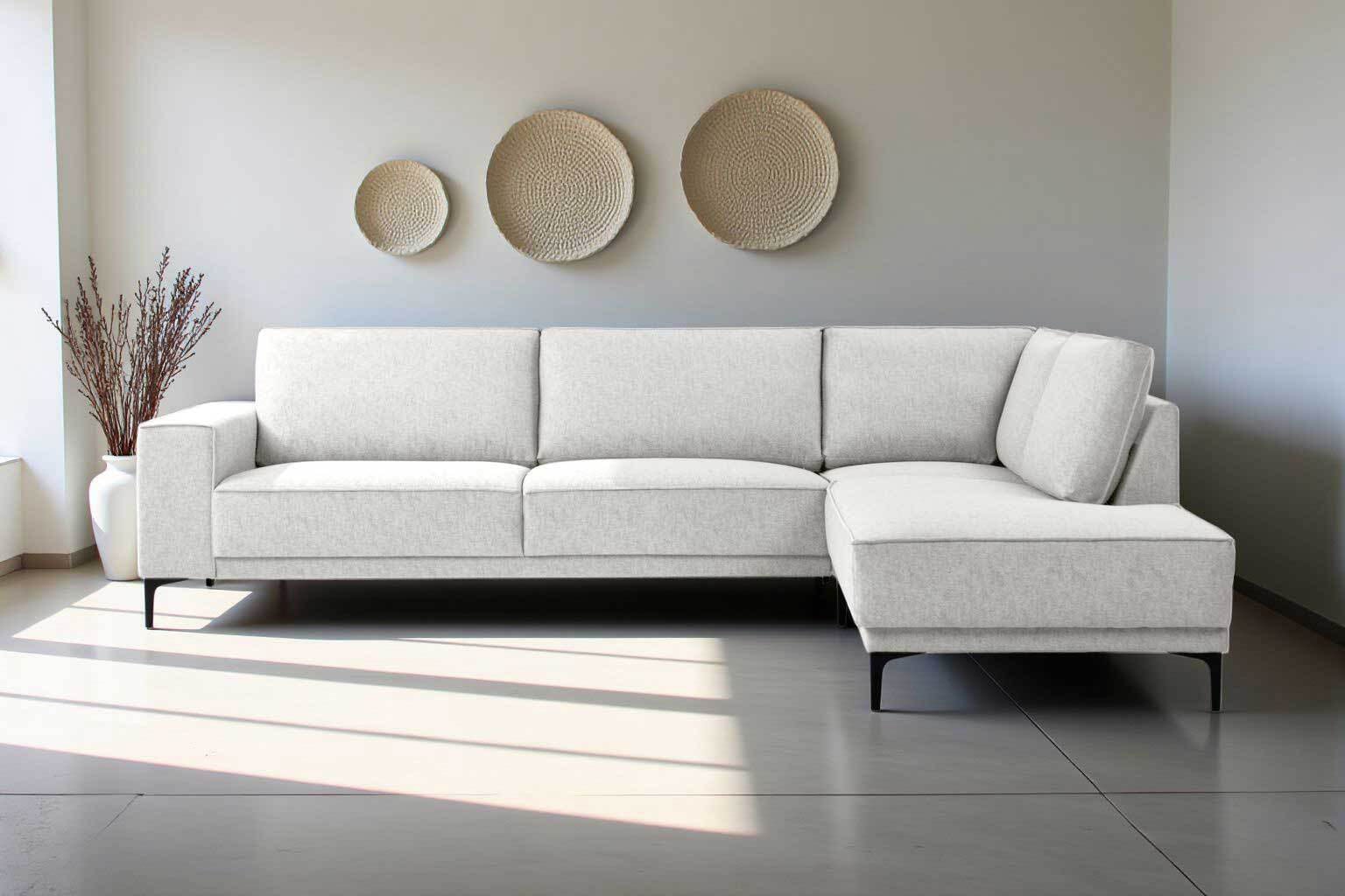 GOODproduct Ecksofa »OLAND L-Form, B: 289 cm, Skandi-Design« Struktur, Flachgewebe, Luxus-Microfaser, Boucle