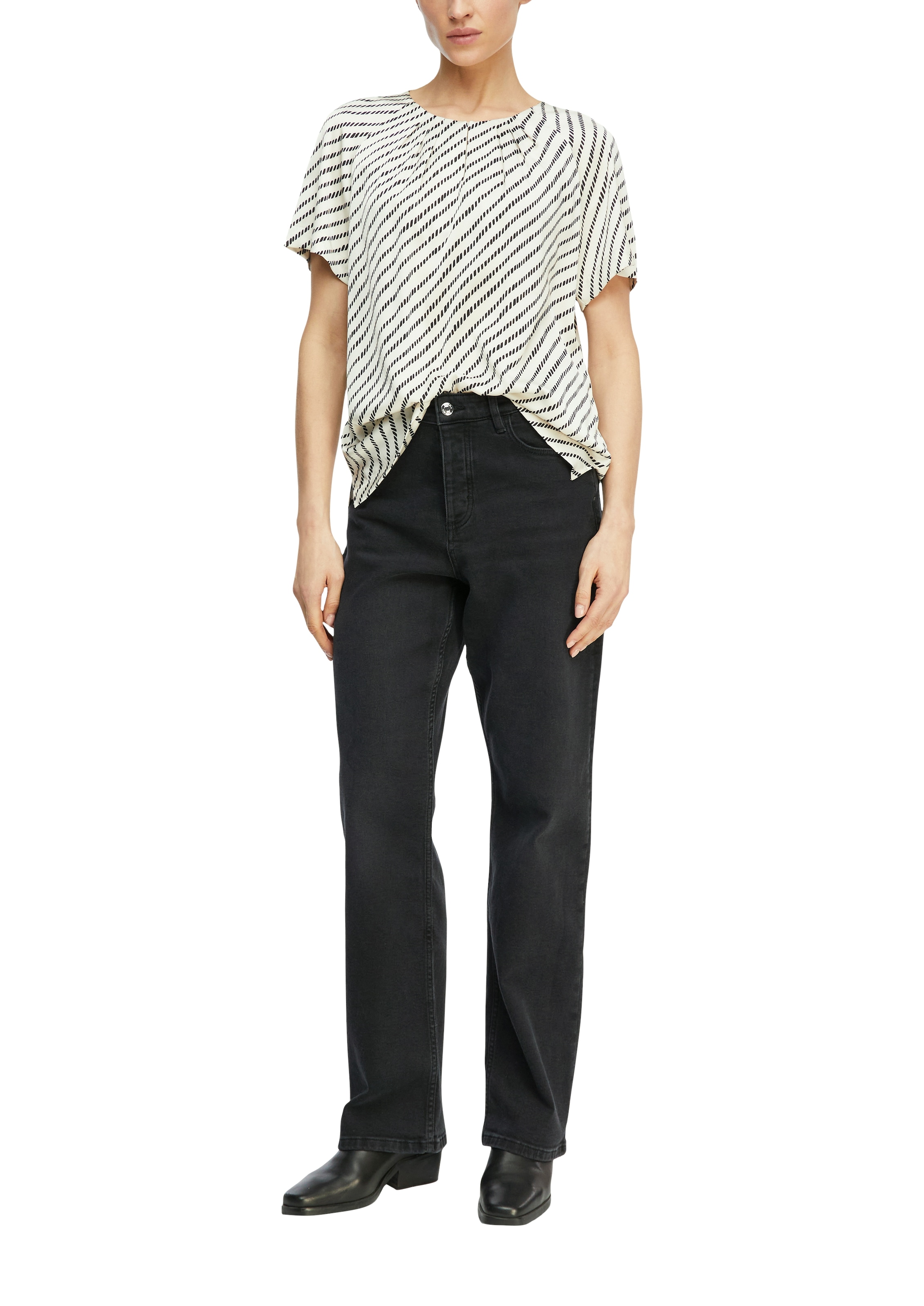 Comma Chemisier à chemise mit Streifen Muster